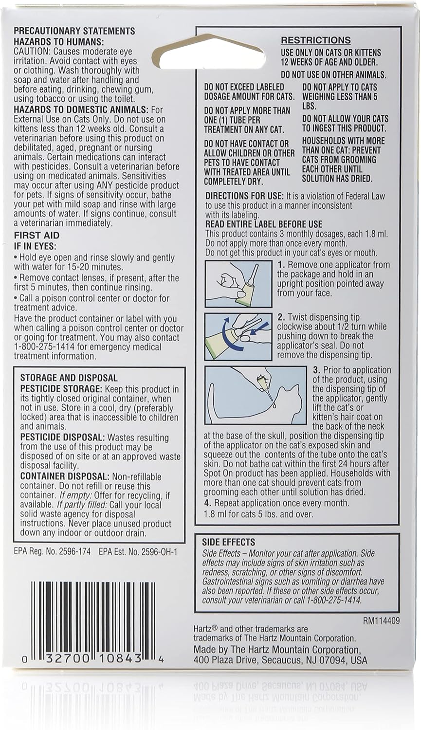 Hartz UltraGuard Pro Topical Flea & Tick Prevention for Cats and Kittens - 3 Monthly Treatments