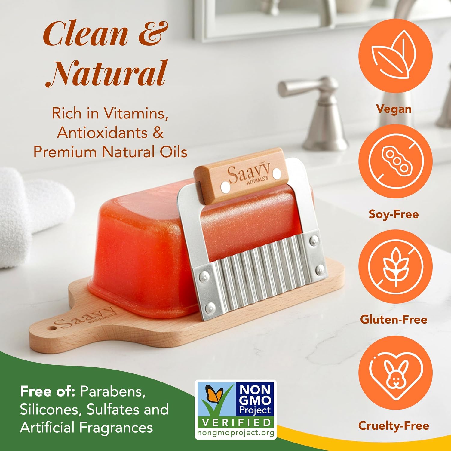 Saavy Naturals Hydrating & Purifying Mini Soap – Plant-Based, Nourishing & Moisturizing Bar Soap Gift Set for Men & Women – Mini Square Shaped Artisan Bar Soaps, 10 pack