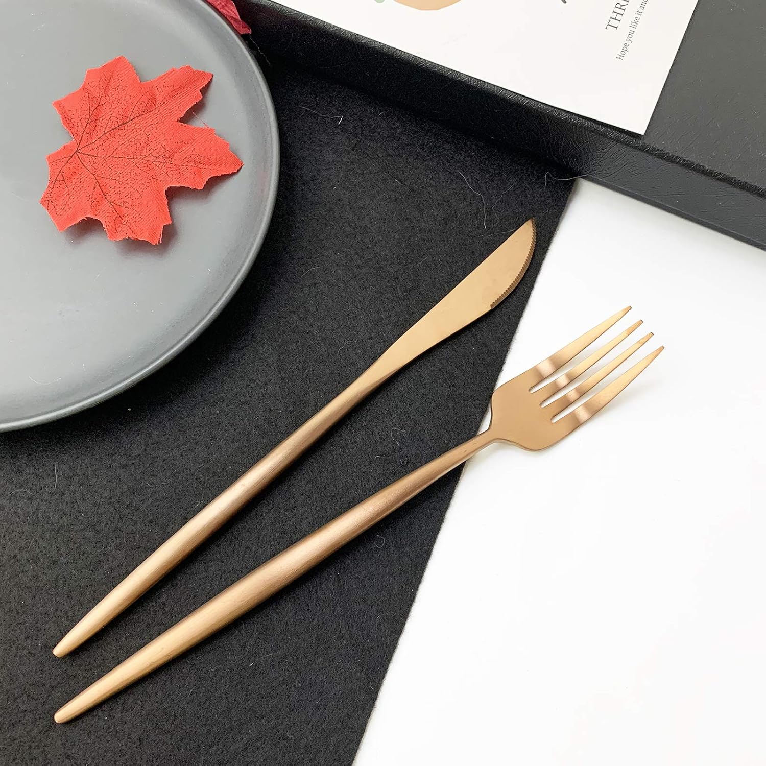 JASHII Luxury 18/10 Rainbow Flatware Set - 304 Stainless Steel Colorful Cutlery - 5-Piece Adaline Royal Modern Satin Finish for Birthday
