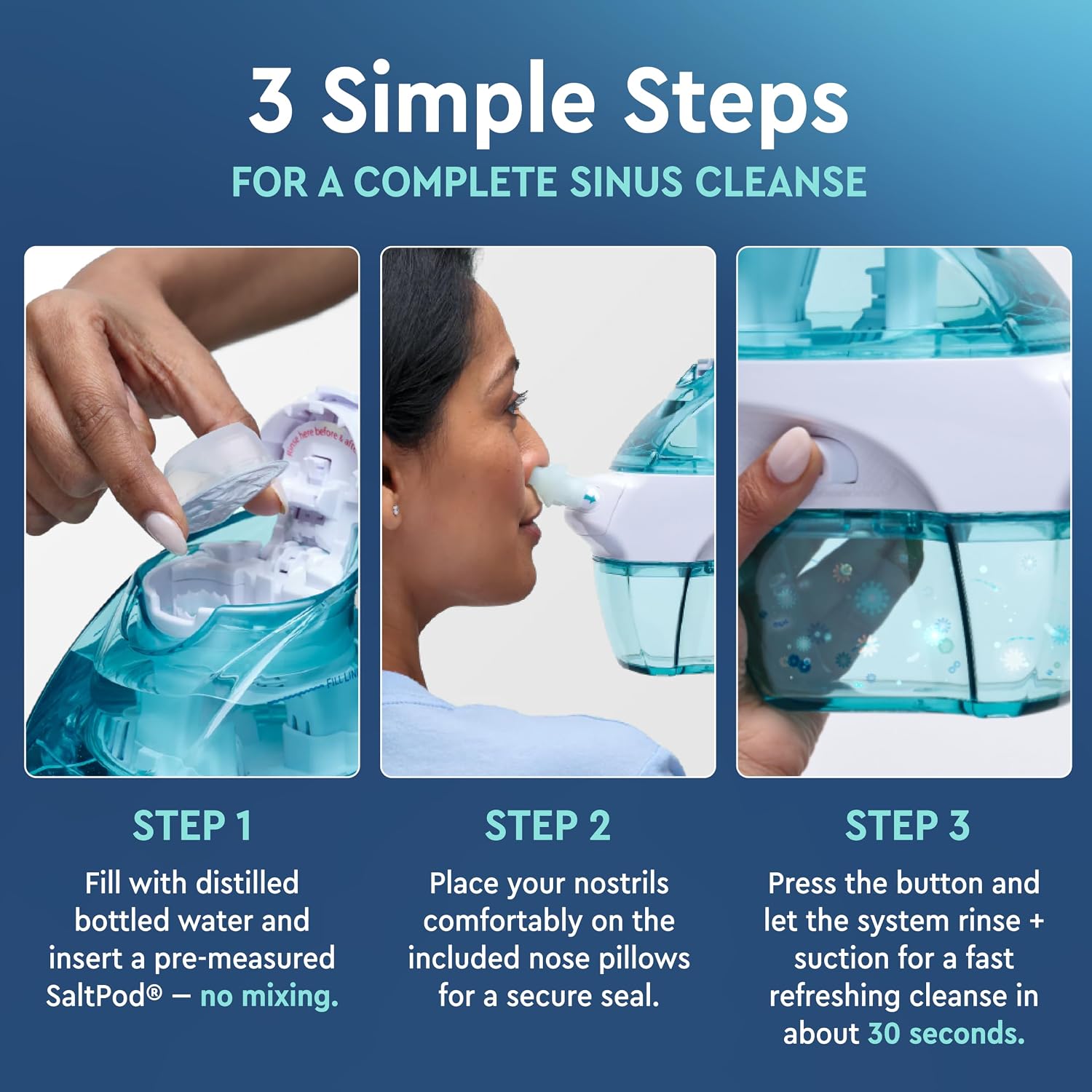 NAVAGE® Deluxe Bundle: Nose Cleaner, 30 SaltPods, Caddy, Black Bag | Deluxe Set: Powered Nose Sinus Cleaner, Storage Caddy, Batteries & Matching Black Travel Bag for Congestion & Sinus Relief