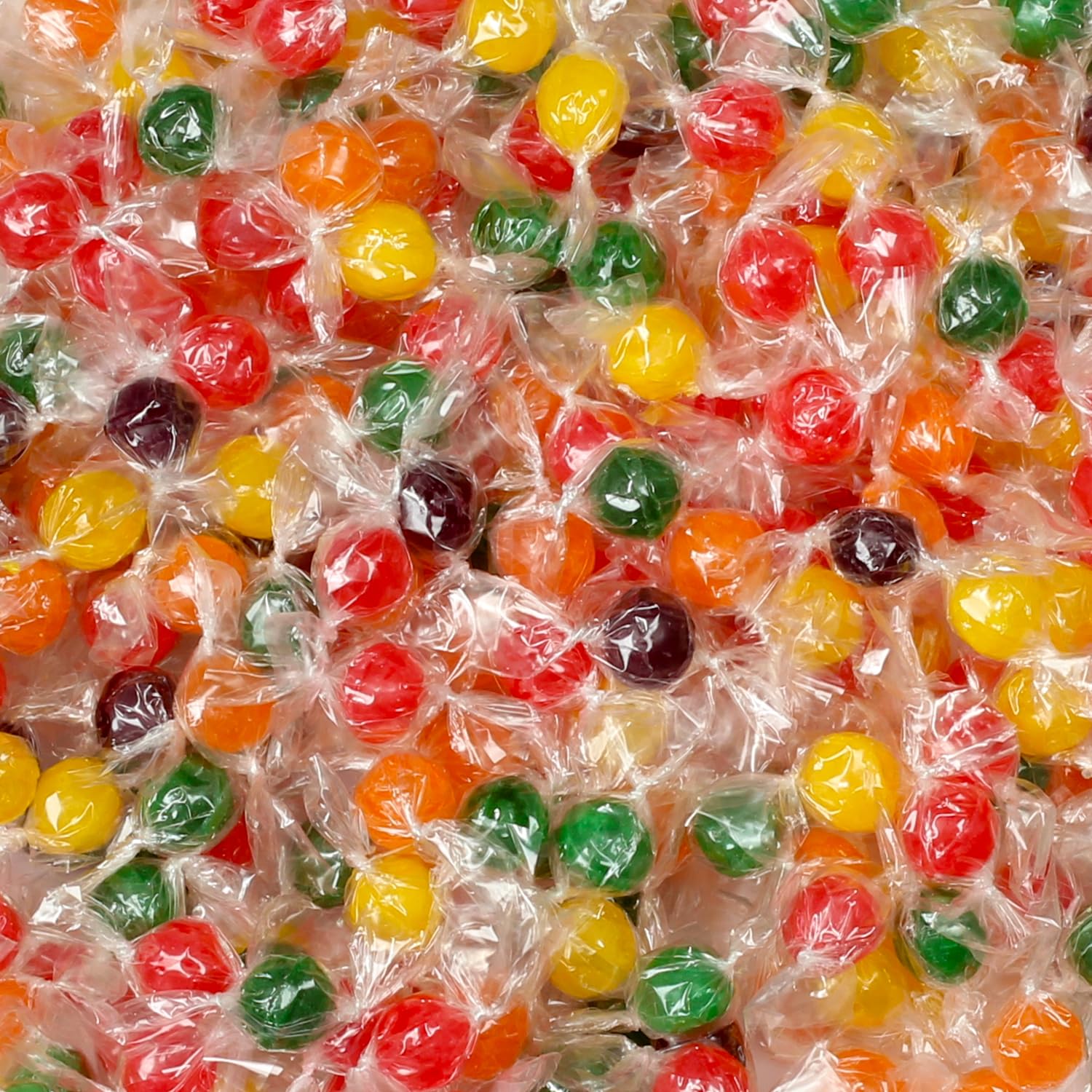 Assorted Fruit Balls Hard Candy, 4 lb Sour Variety, Office Candies | Approx. 520 Pcs, orange, lemon, grape, green apple and cherry sweets for offices, desks, classrooms