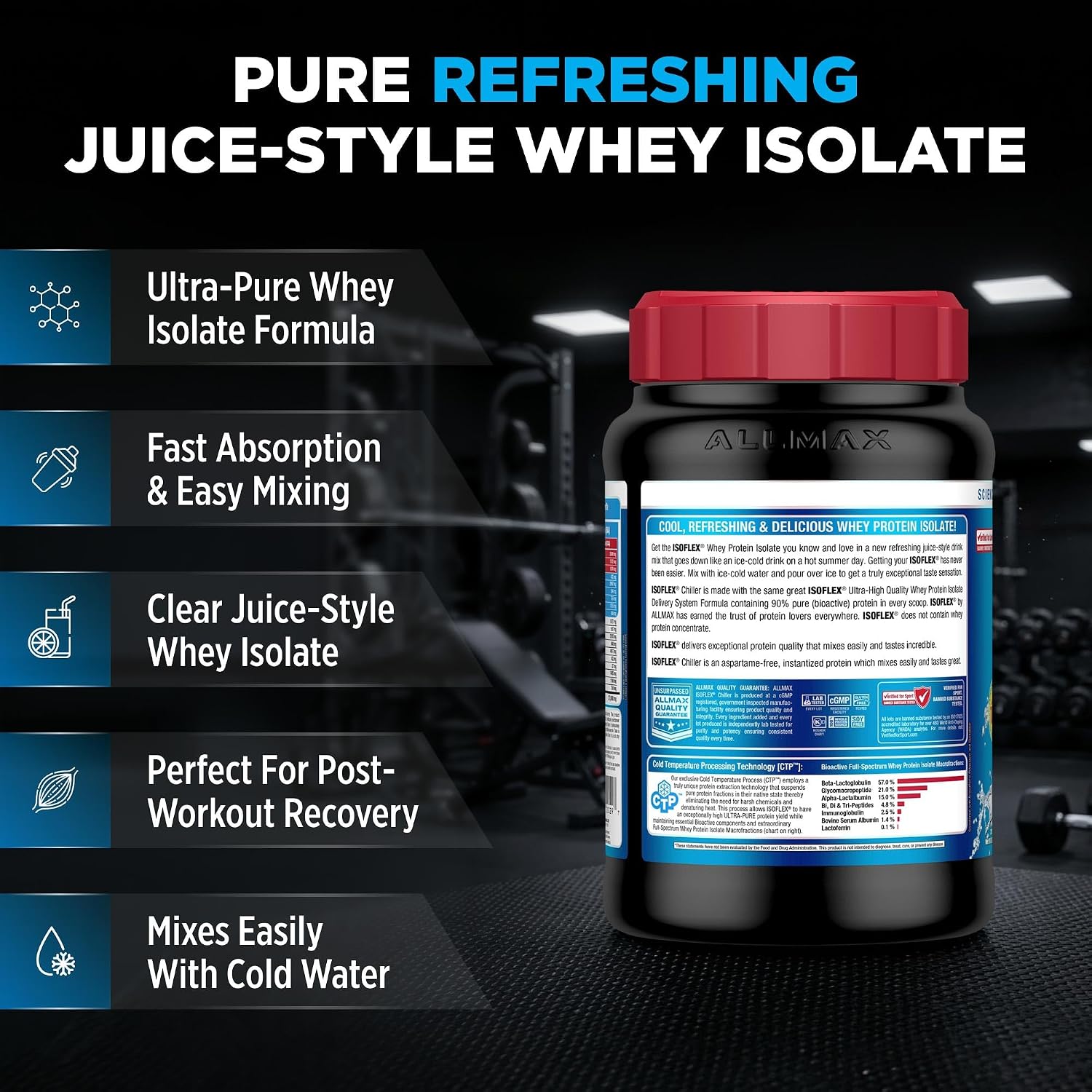 ALLMAX ISOFLEX Whey Protein Isolate, Chocolate Peanut Butter, 5 lb