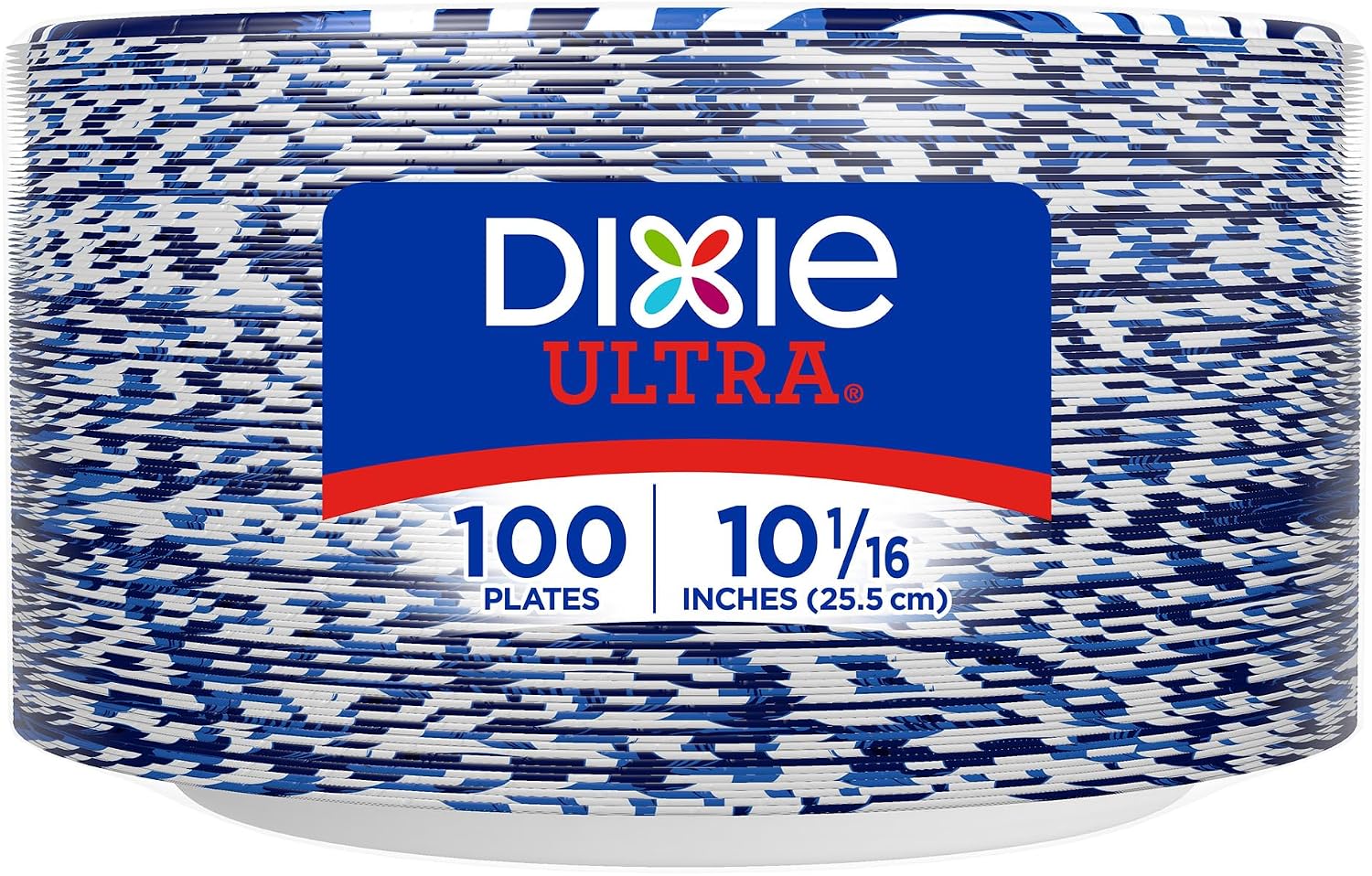 Dixie Ultra, Large Paper Plates, 10 Inch, 100 Count, 3X Stronger*, Heavy Duty, Microwave-Safe, Soak-Proof, Cut Resistant, Disposable Plates For Heavy