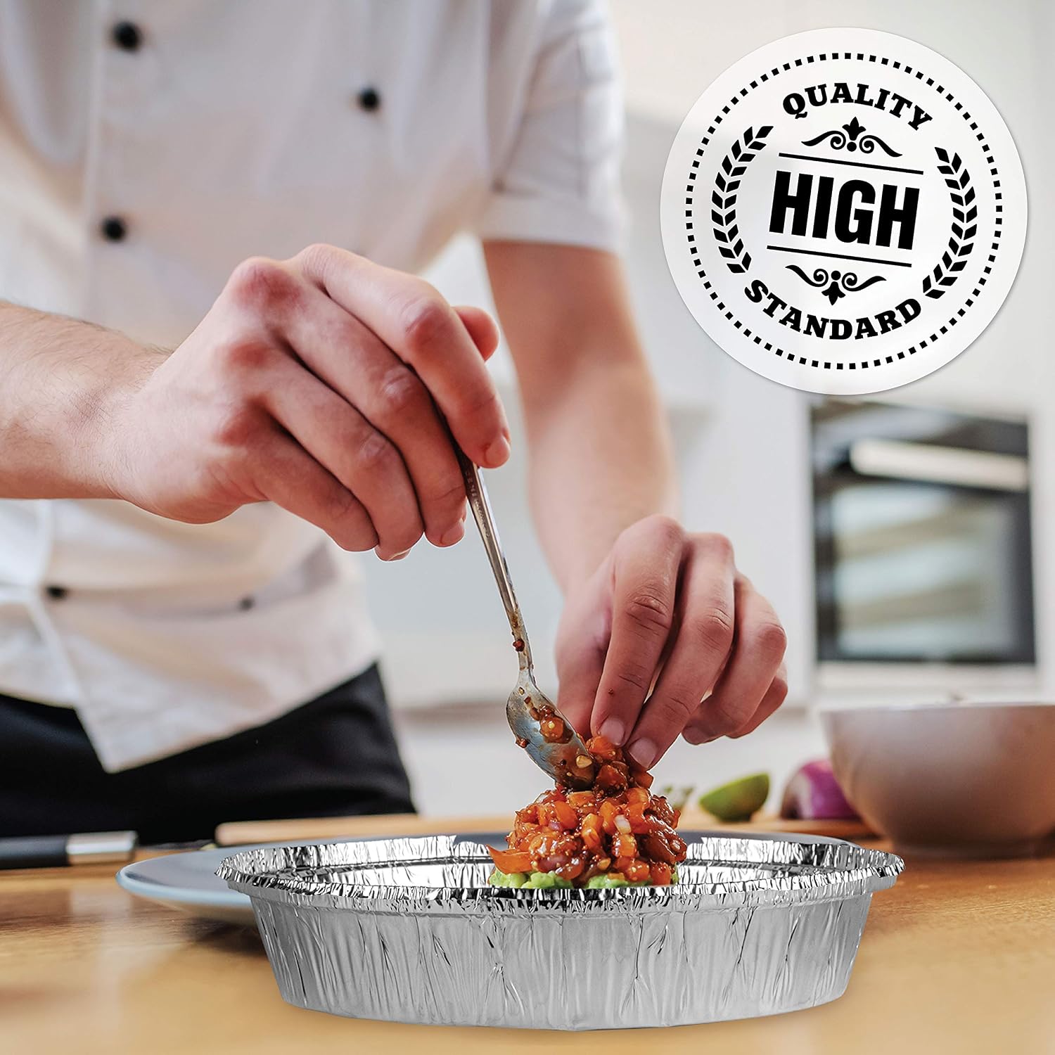 PLASTICPRO 9'' Inch Round Tin Foil Pans Disposable Aluminum Pack of 20