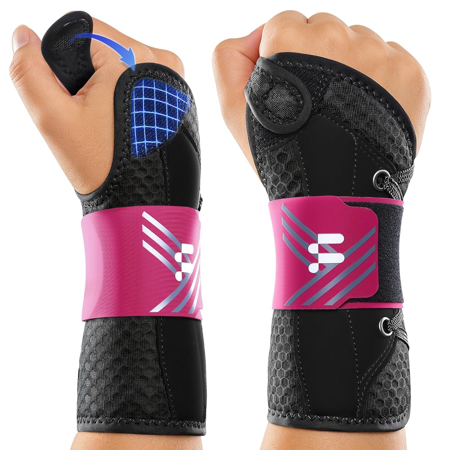 Quick Adjust Carpal Tunnel Wrist Brace, Open Thumb Opening for All-Day Wear | Removable Support Splints, Breathable Fabric, Daytime Typing & Night Support, Adjustable Wrist Support, Carpal Tunnel Relief