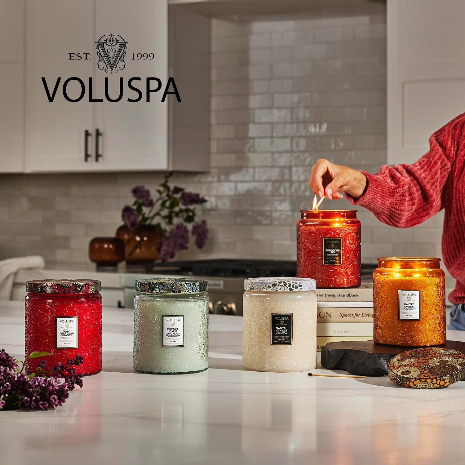 Voluspa Baltic Amber, Petite Candle Jar, 3.2 Ounce, 25 Hour Burn Time, Coconut Wax for Clean Burning, Handcrafted in the USA