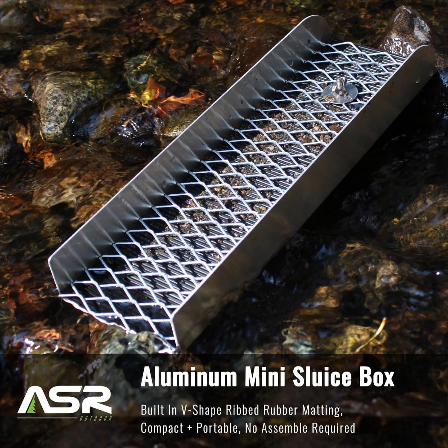 ASR Outdoor 12" Gold Panning Mini Sluice Box, Aluminum