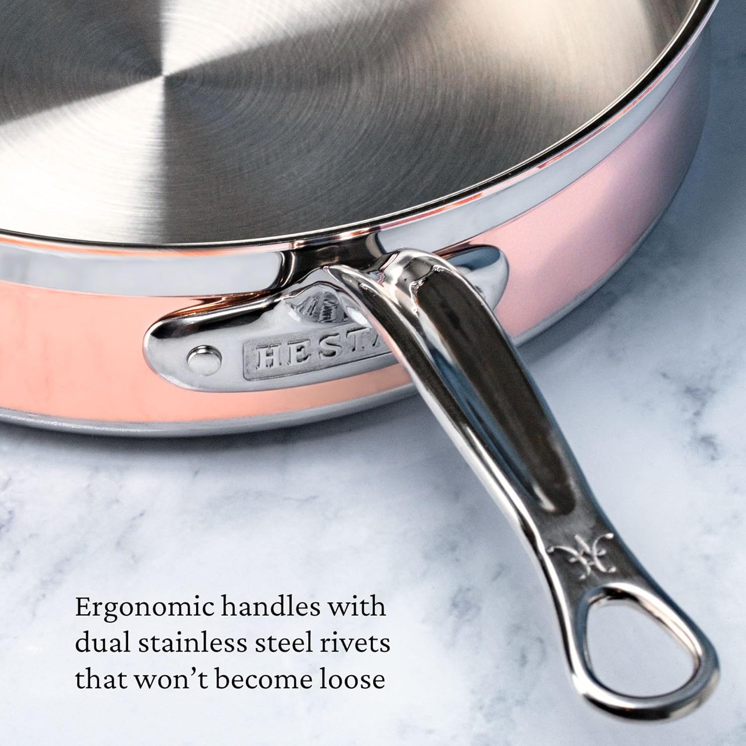 Hestan - CopperBond Collection - 100% Pure Copper Frying Pan, Induction Cooktop Compatible, 8.5-Inch