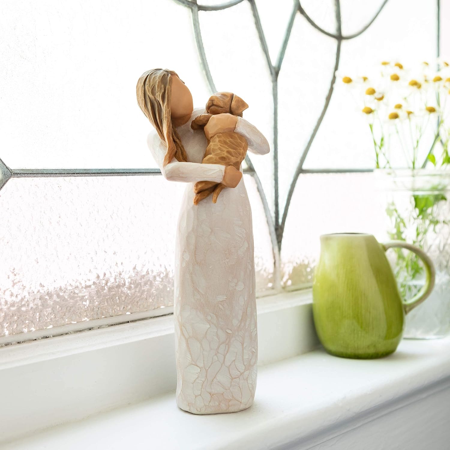 Willow Tree Love My Dog (Light), Sculpted Hand-Painted Figure | Cast from a Susan Lordi Original Carving, Gift for Dog Lovers, Celebrates the Loving Bond Between People and Their Dogs