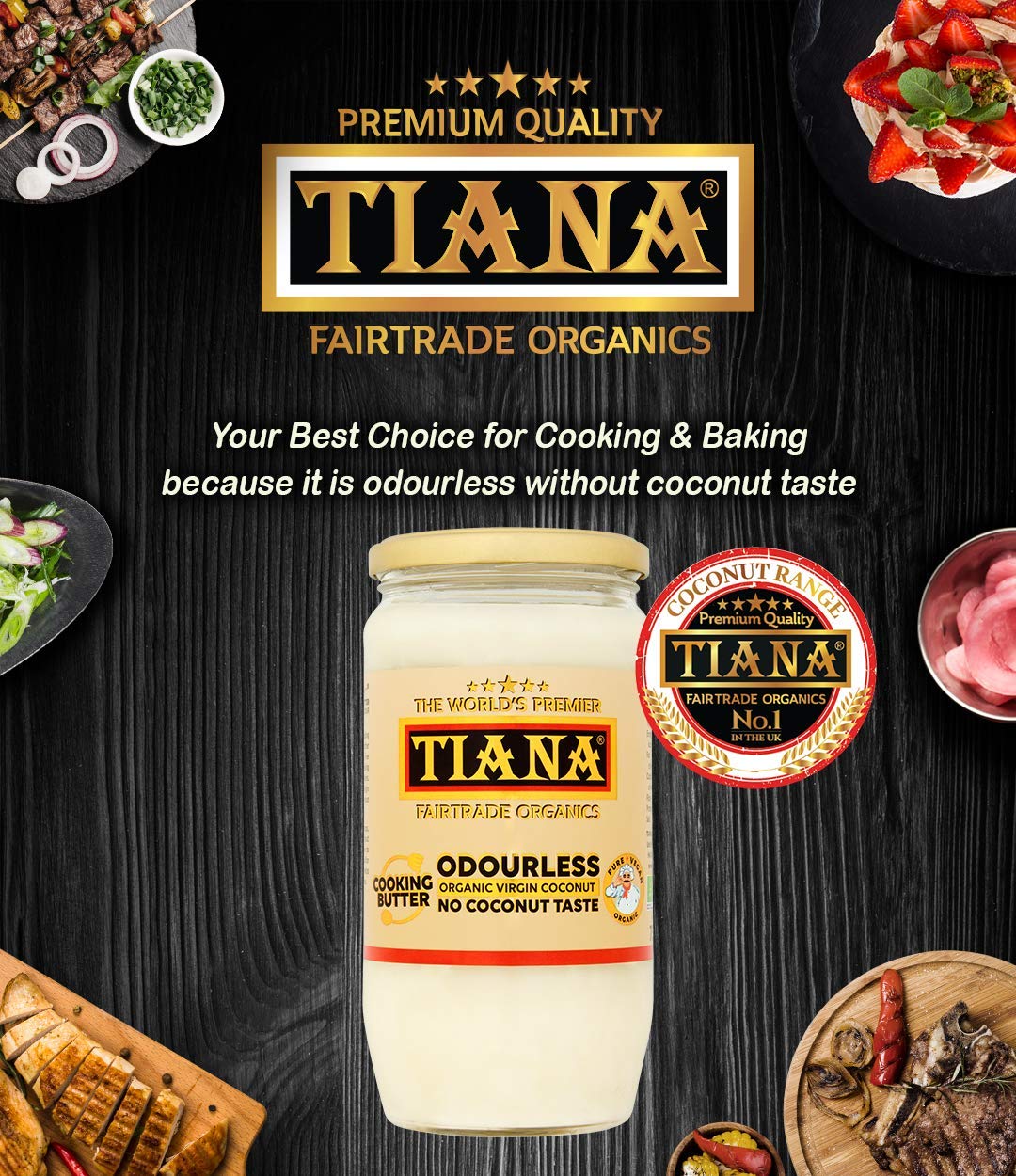 Tiana Organic and Fairtrade Pure Coconut Butter 750 ml