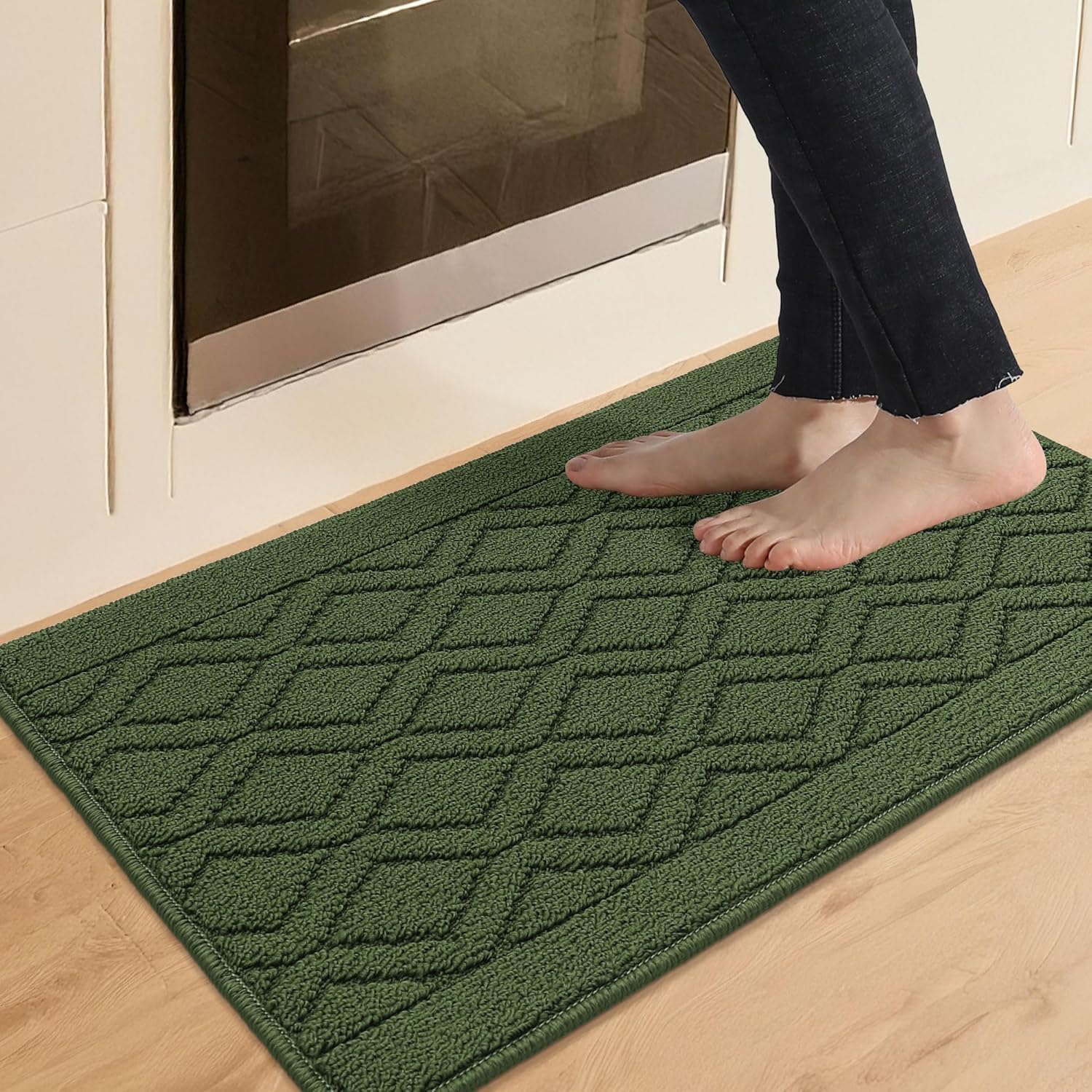 COSY HOMEER 48x20Inch/30X20Inch Kitchen Rug Mats,Grey