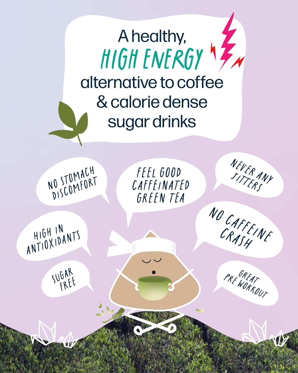 Kubo Energize Yerba Mate Tea, Organic High Caffeine Energy Tea Bags - 20 Ct