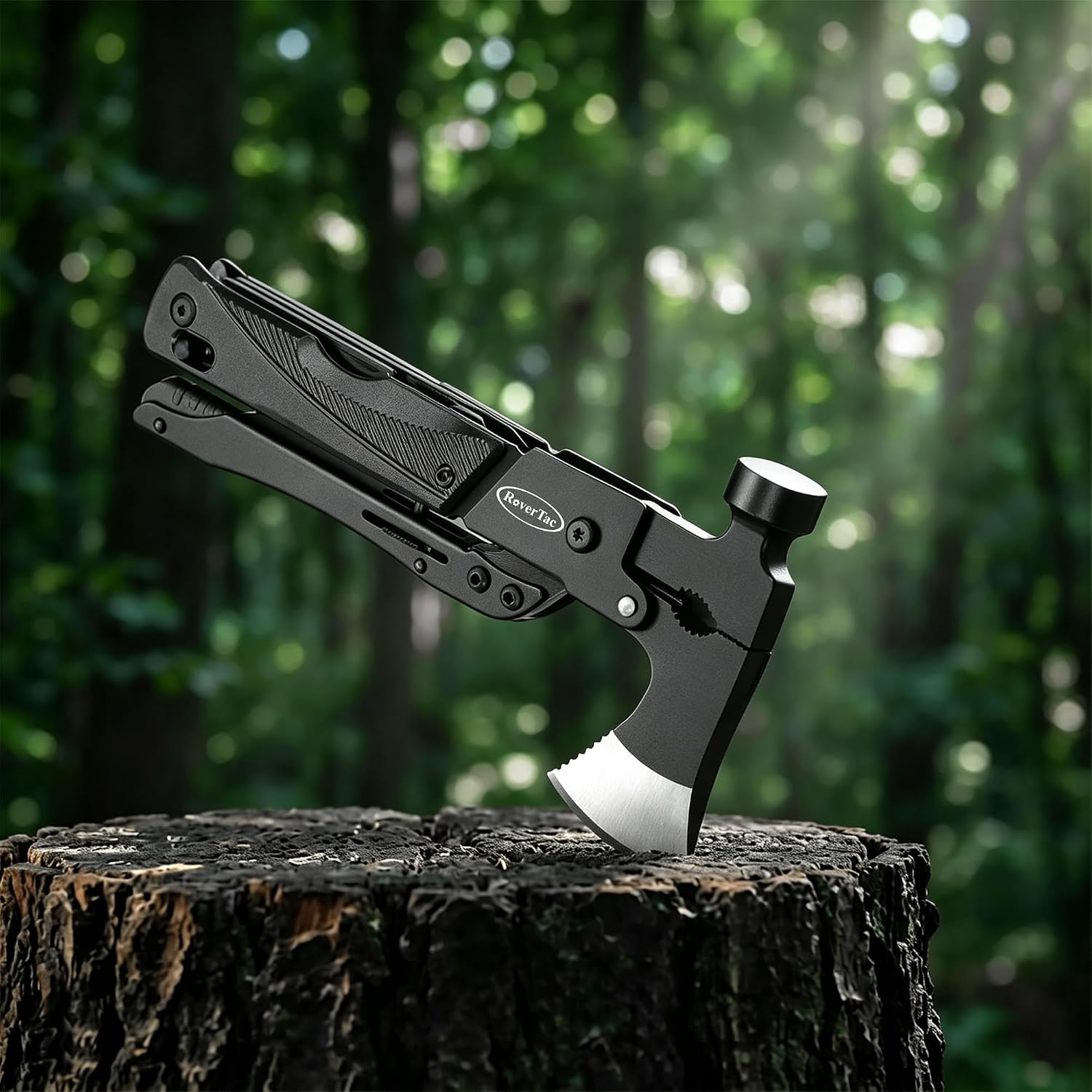 19-in-1 Multi-Tool Axe with Knife, Hammer, Saw, Screwdrivers, Bottle Opener, Nylon Sheath, Camping Tool Survival Gear, Gifts for Men, Dad Gifts