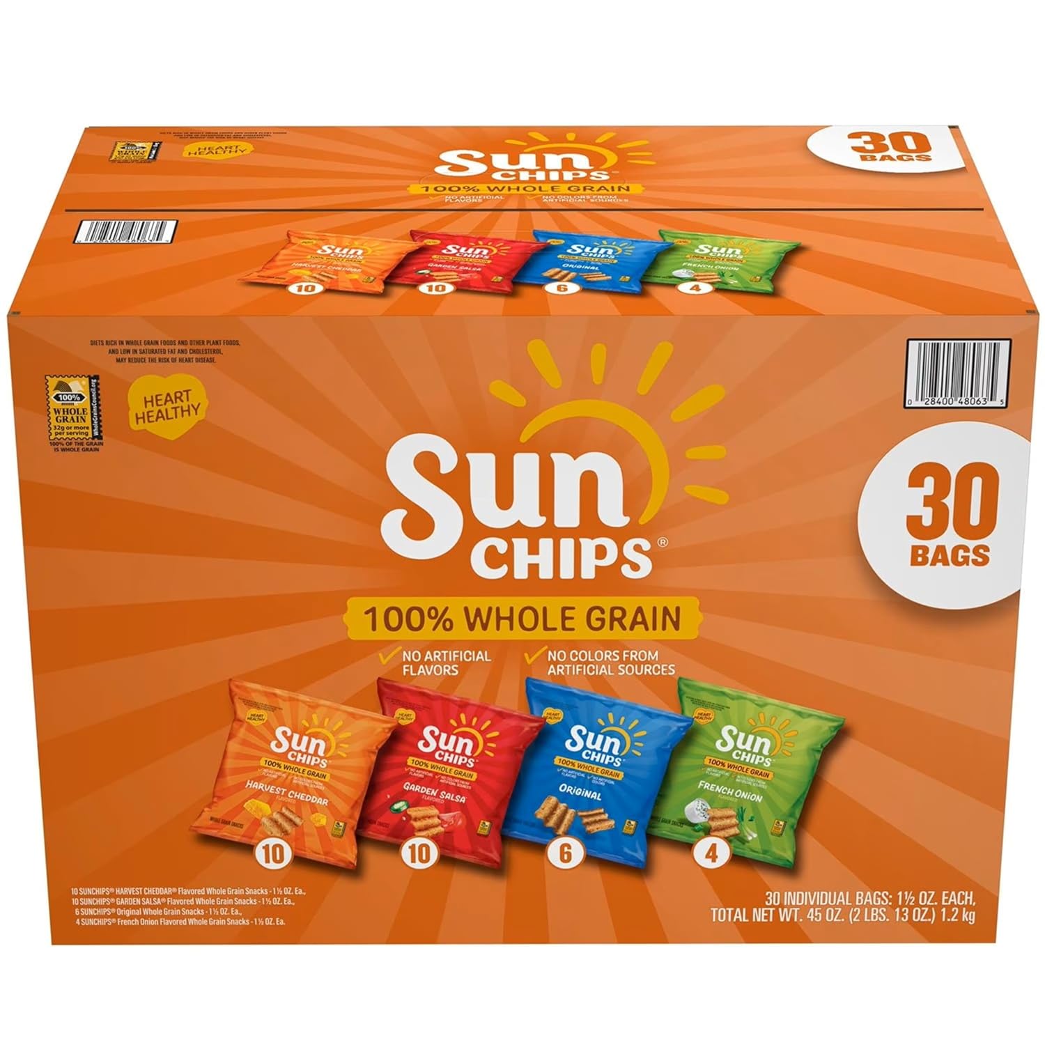 Sun Chips Variety Mix Box (30 Bags)
