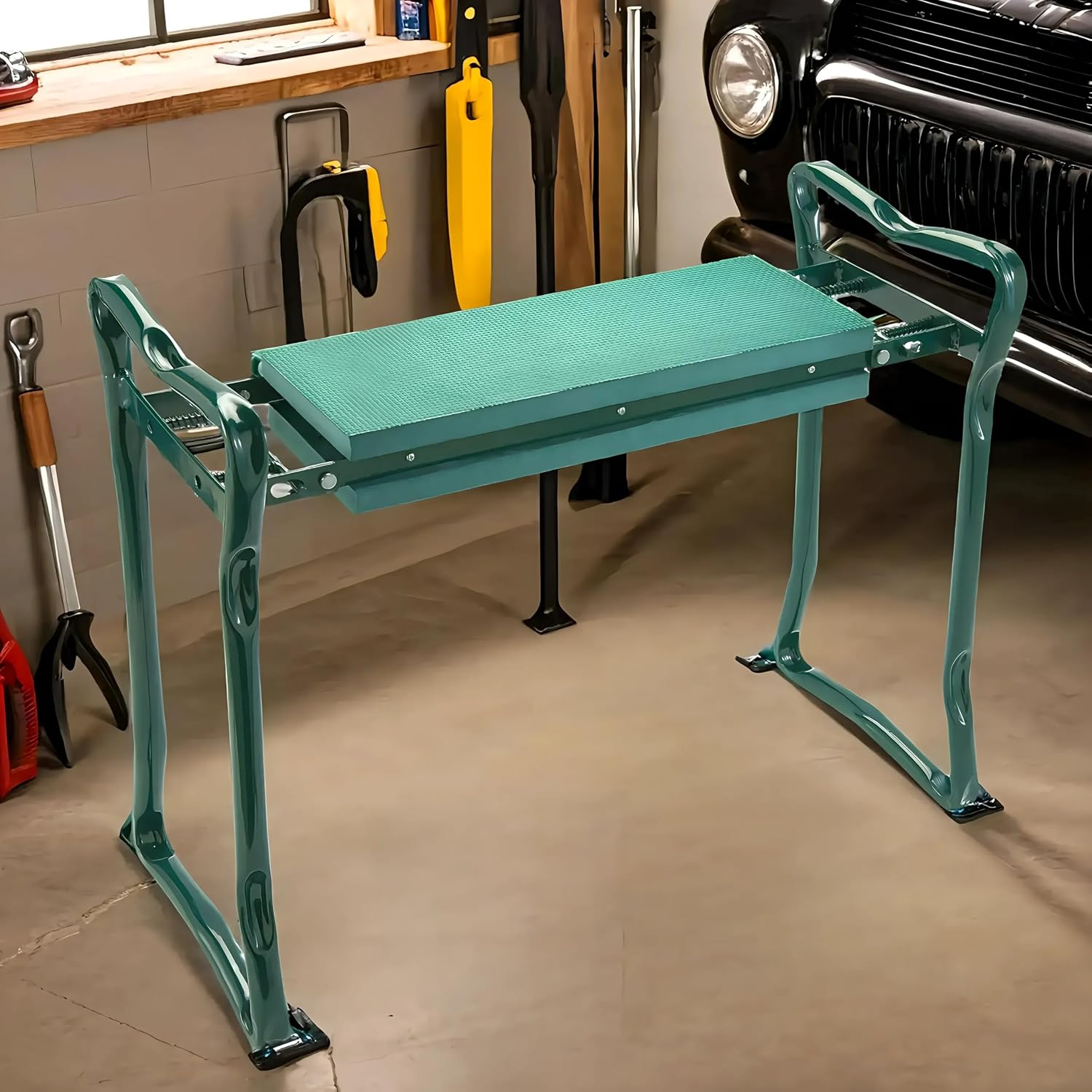 Collections Etc Garden Kneeler and Seat, Green