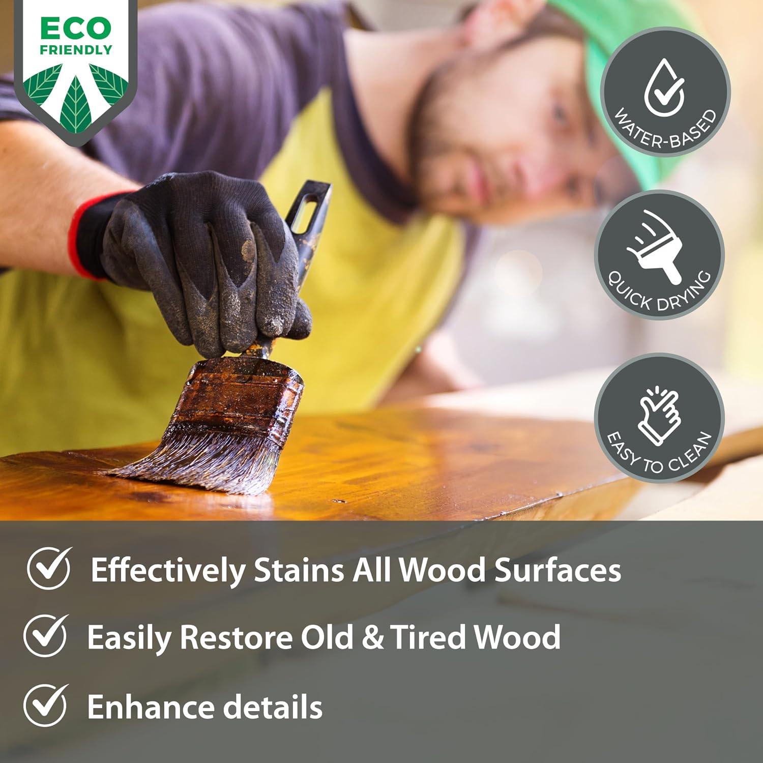Littlefair's Wood Stain Water Based - 8.5oz/250ml - Indoor Furniture Stain Light & Dark Finishes - Special Non Toxic & Eco Friendly Formula - Wood Stain for Crafts - Color: Antique Stripped Pine