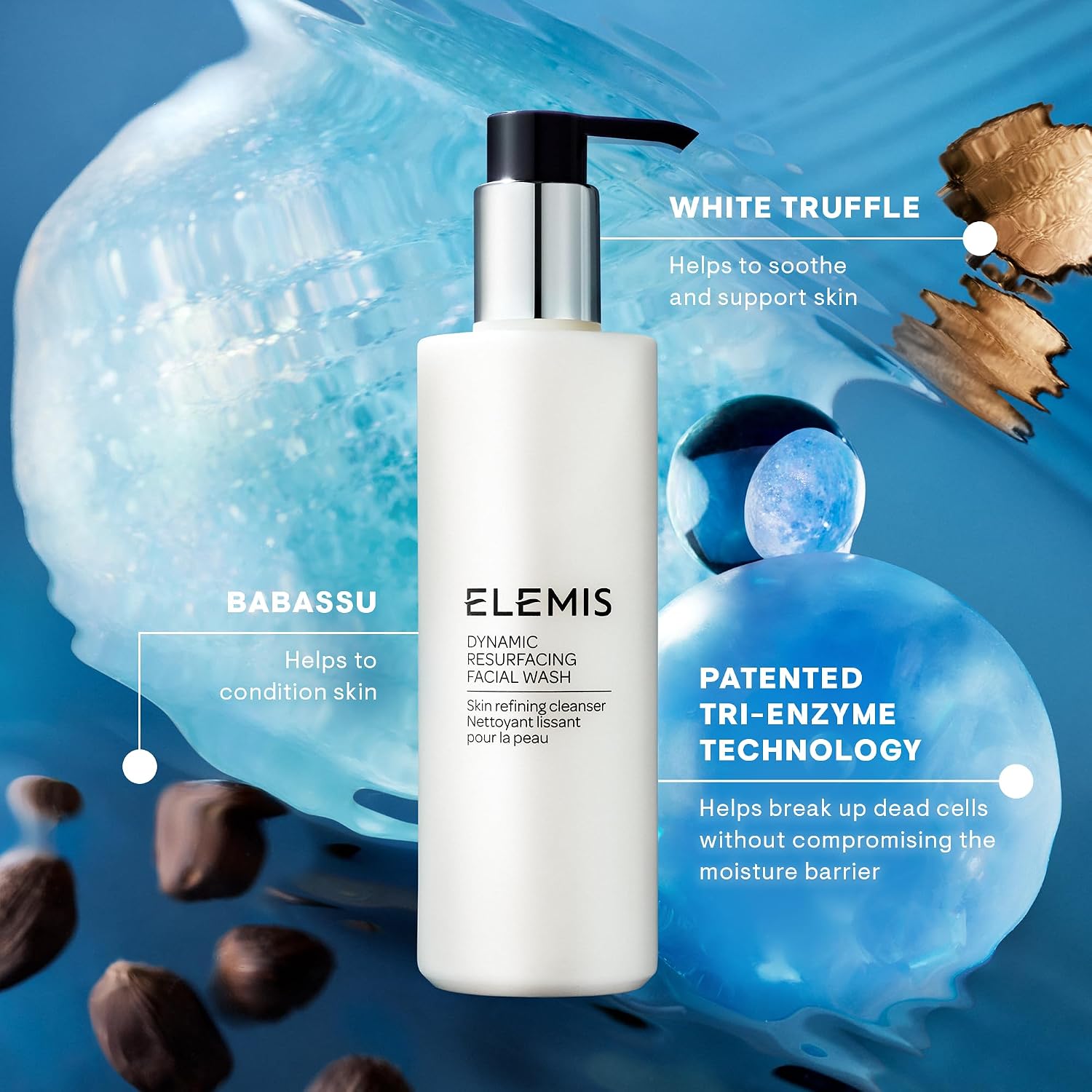 ELEMIS Dynamic Resurfacing Facial Wash, Anti-Aging Exfoliating Face Wash and Enzyme Gel Cleanser for All Skin Types