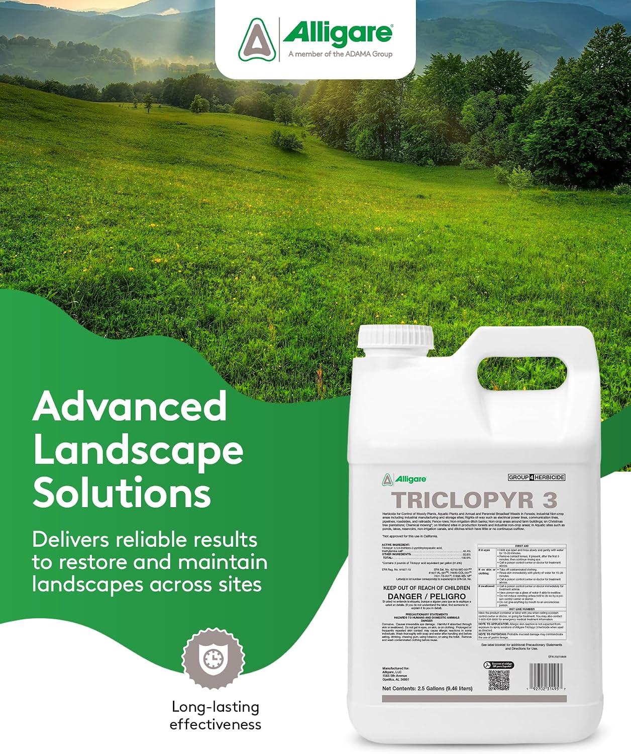 ALLIGARE -Triclopyr 3 Herbicide - Selective Weed Killer for Woody Plants, Grass, & Brush - Ideal for Forests, Non-Crop Areas