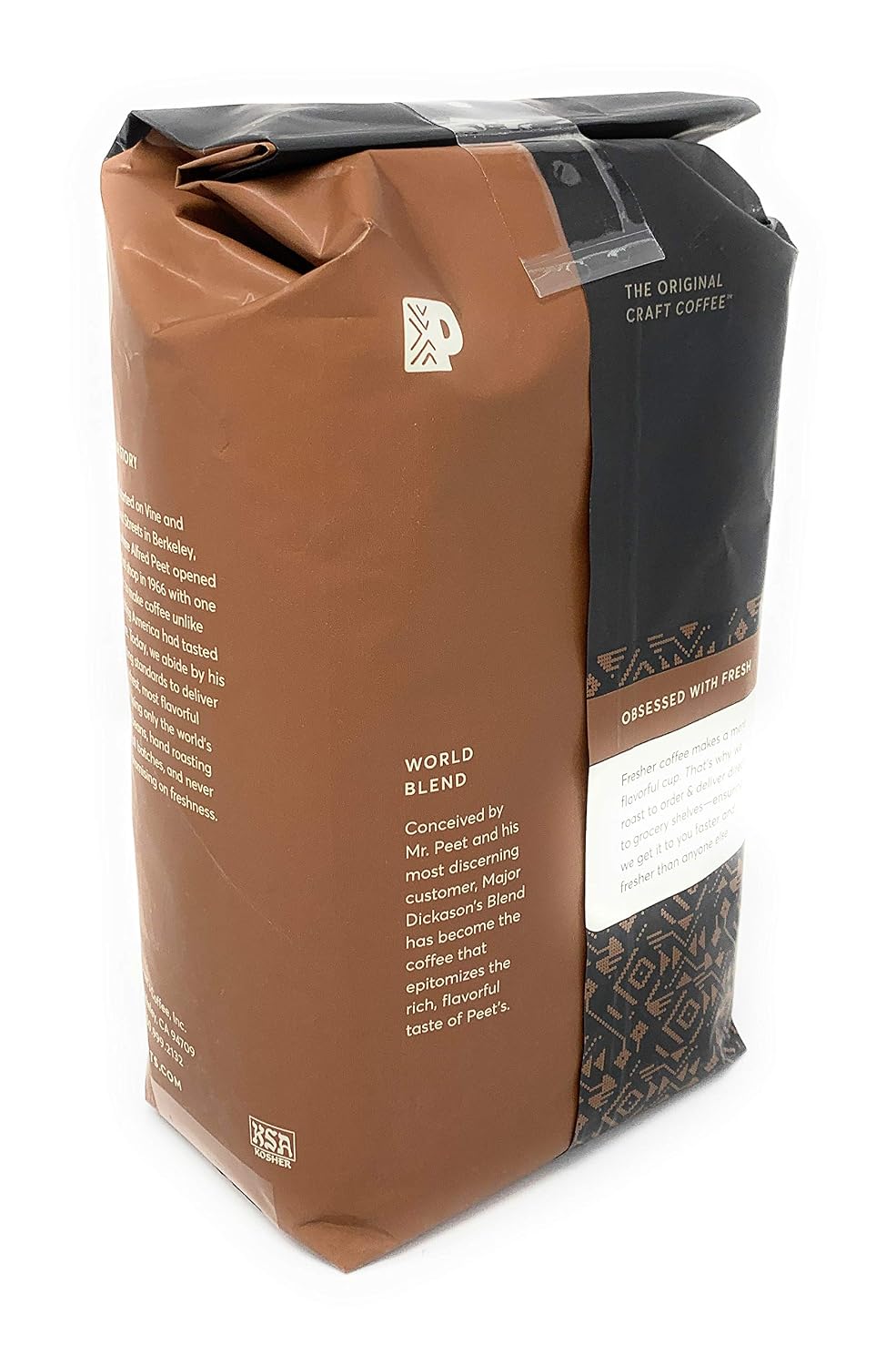 Peet's Coffee Whole Bean Coffee, Dark Roast, Major Dickason's, 18 Ounces