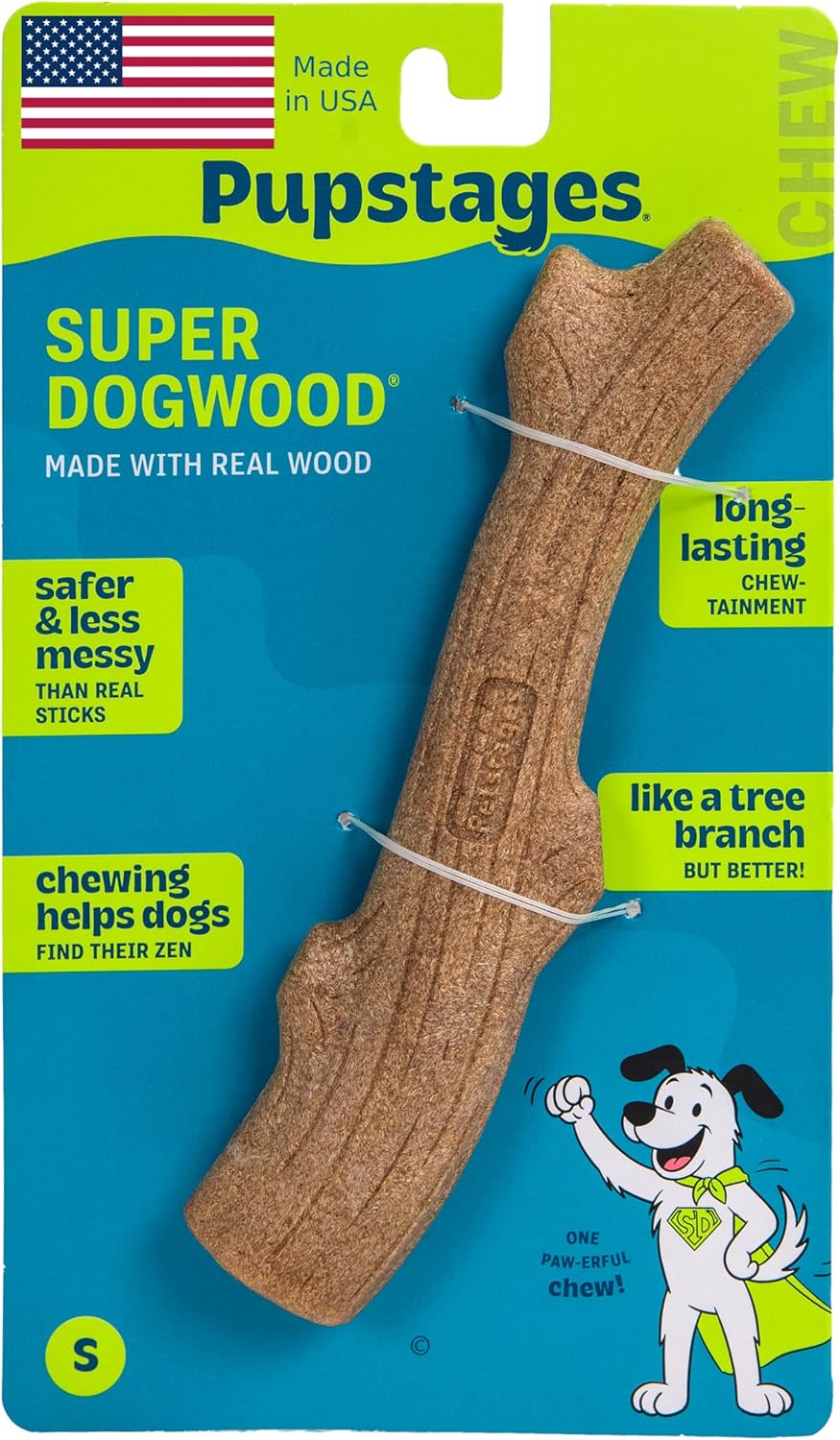 Pupstages Super Dogwood Stick Dog Chew Toy, Made in USA, X-Small, 6"