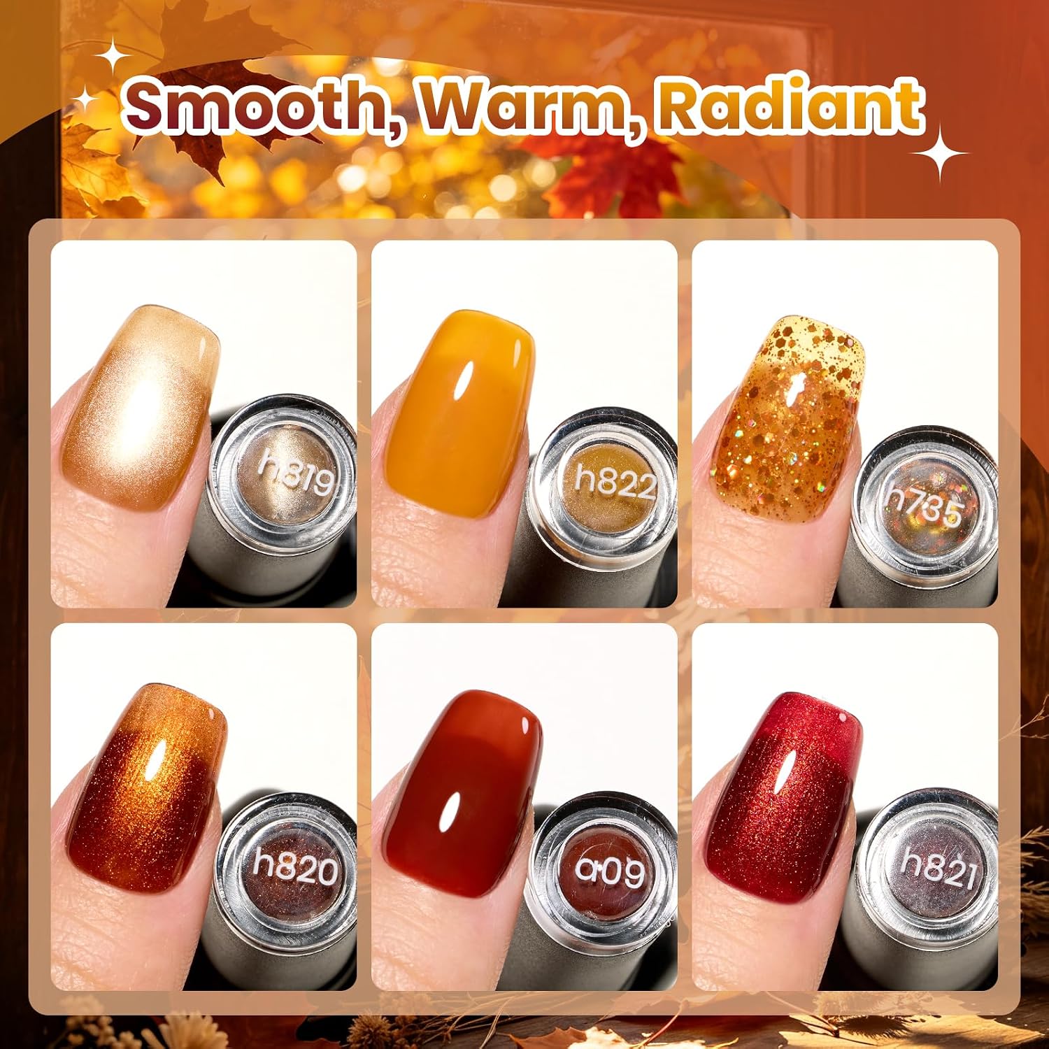 Beetles Green Gel Polish Set, 6 Colors Misty Forest Collection