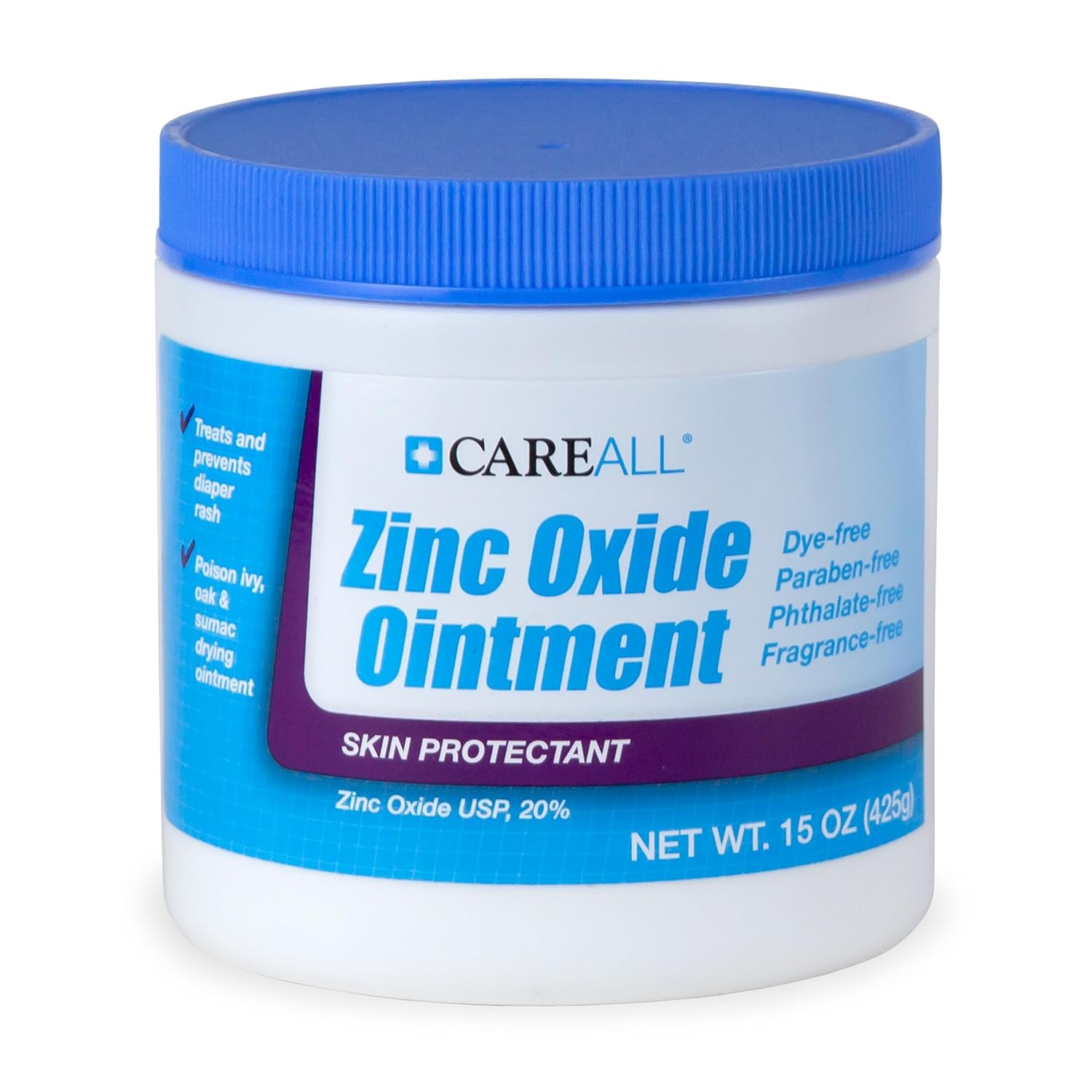 CareAll Zinc Oxide 20% Skin Protectant Barrier Ointment 15 oz., Provides Relief