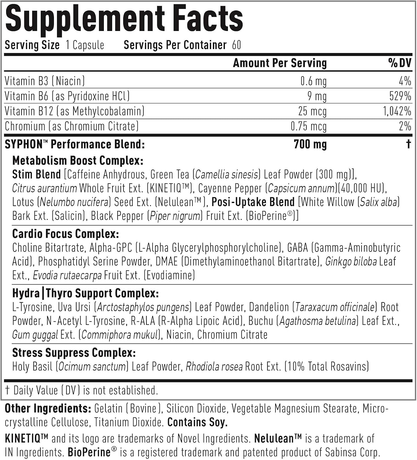 (CORE)ACTIVE Syphon Thermogenic Fat Burner for Men - 60 Capsules | Keto Pills, Advantra Z, Energy Support, Focus Support, Appetite Control