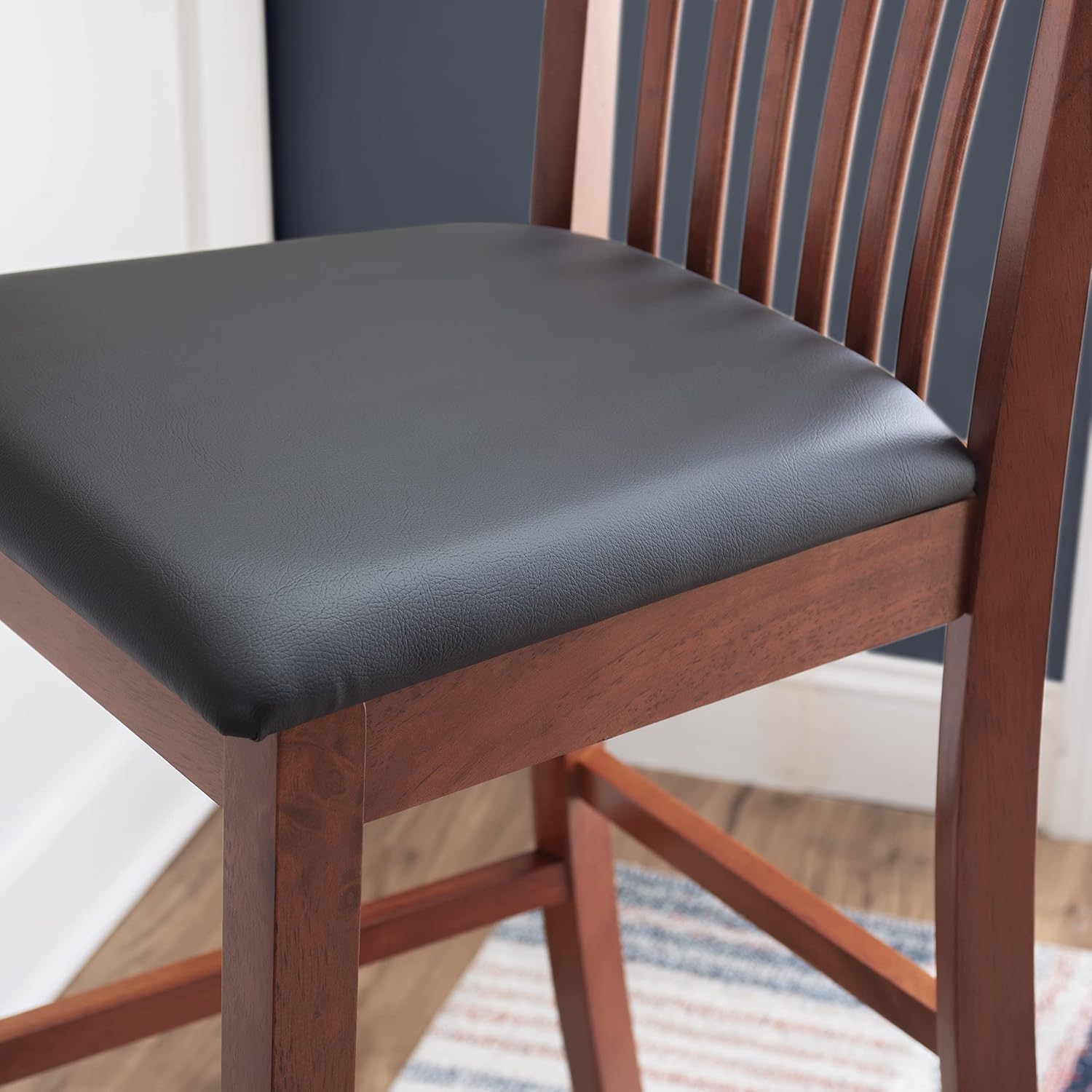 Linon Torino Collection Craftsman Counter Stool, 17.25"W x 19.5"D x 37"H, Black