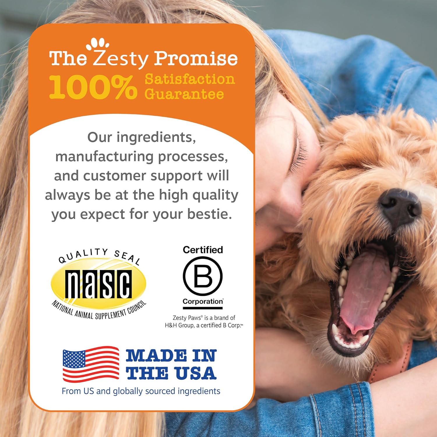 Zesty Paws Dog Multivitamin, Chewable Dog Vitamins and Supplements for Hip & Joints, Skin & Coat, Omega 3 Fish Oil for Dogs- Senior & Puppy Multivitamin- Chicken- 90ct