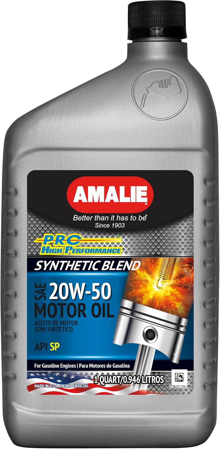 Pro High Performance Synthetic Blend 15W-50 Motor Oil (160-75636-56) 1 Quart Bottle, Pack of 12 | Made in USA