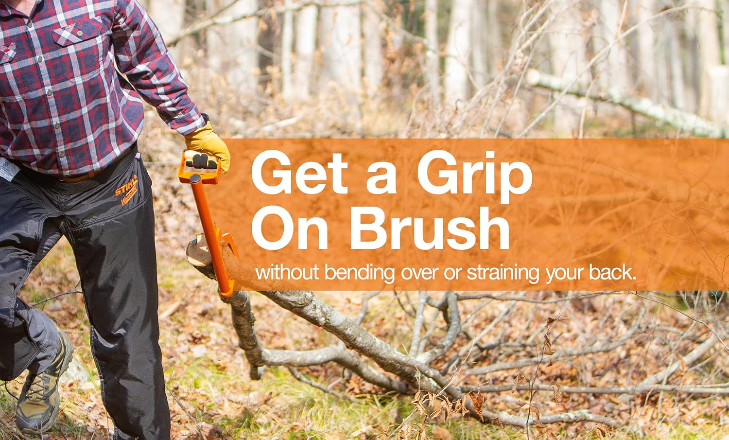 Hauler - 21” Cant Hook Log Roller and Carrier | Orange Powder-Coated Log Hauler Hand Tool for Firewood Harvesting, Brush or Tree Removal. (Patented, Made in USA, With A Warranty)