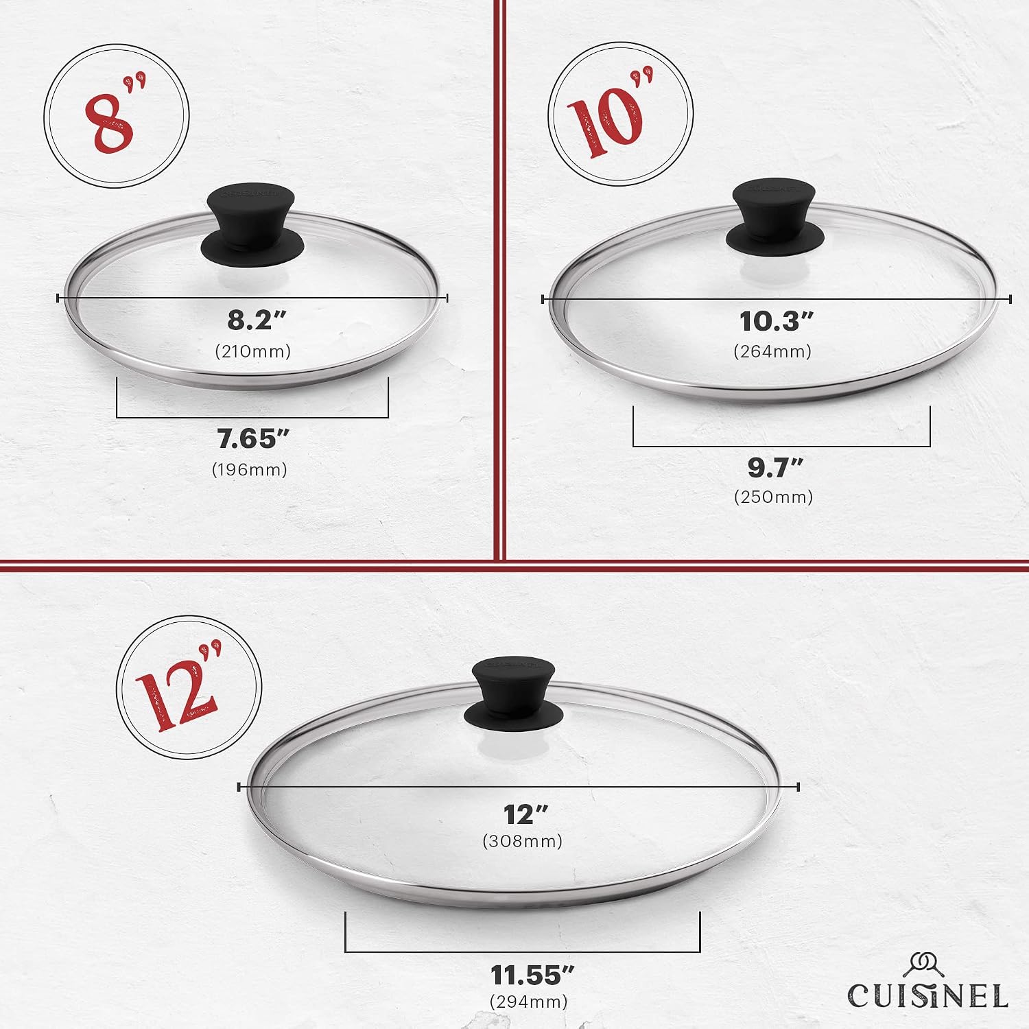 Cuisinel Cast Iron Skillet with Lid - 10"-Inch Pre-Seasoned Frying Pan + Glass Cover + Heat-Resistant Handle Holder - Indoor/Outdoor Use - Grill, Stove, Camp Firepit, Induction - Oven Safe Cookware