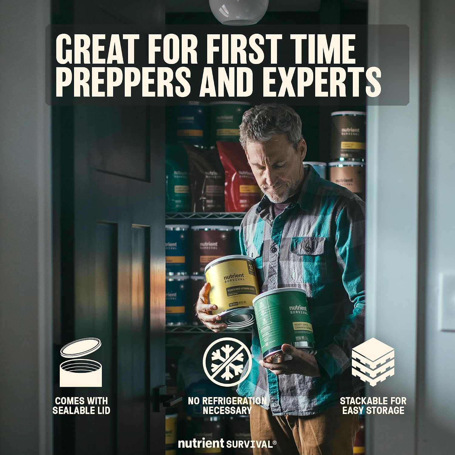 Nutrient Survival Vitamin Powdered Milk, Freeze Dried Prepper Supplies & Emergency Food Supply, 21 Essential Nutrients, Soy & Gluten Free