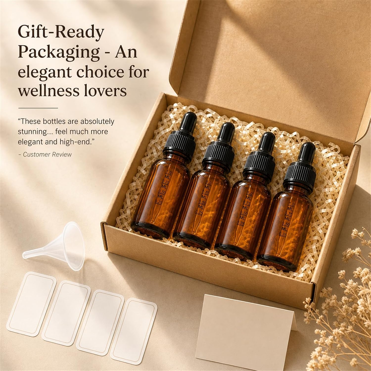 PrettyCare Glass Eye Dropper Bottles 99 Pack