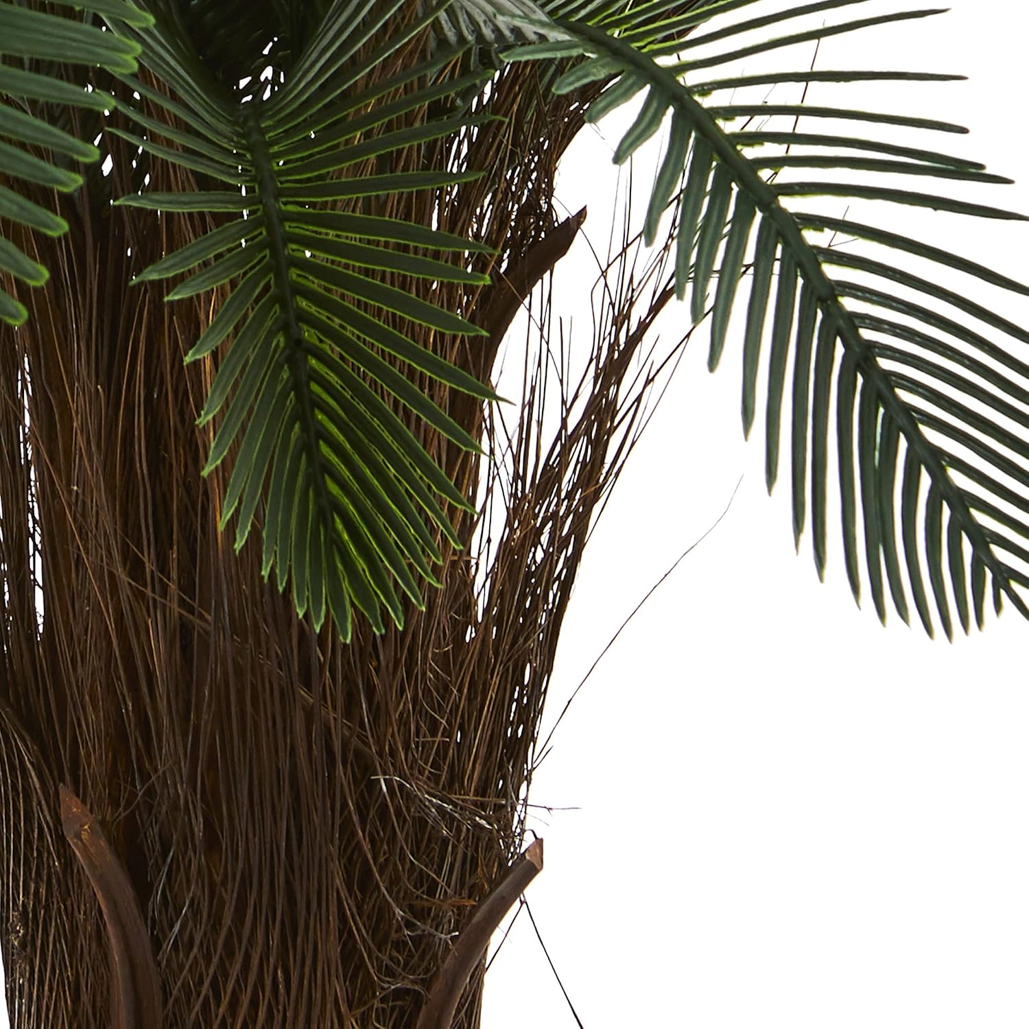 Nearly Natural Artificial, UV Resistant 2’ Cycas Tree (Indoor/Outdoor), Green 28" Dx28 Wx2'H | Premium Realistic-Trunk Voluminous Dark Fronds