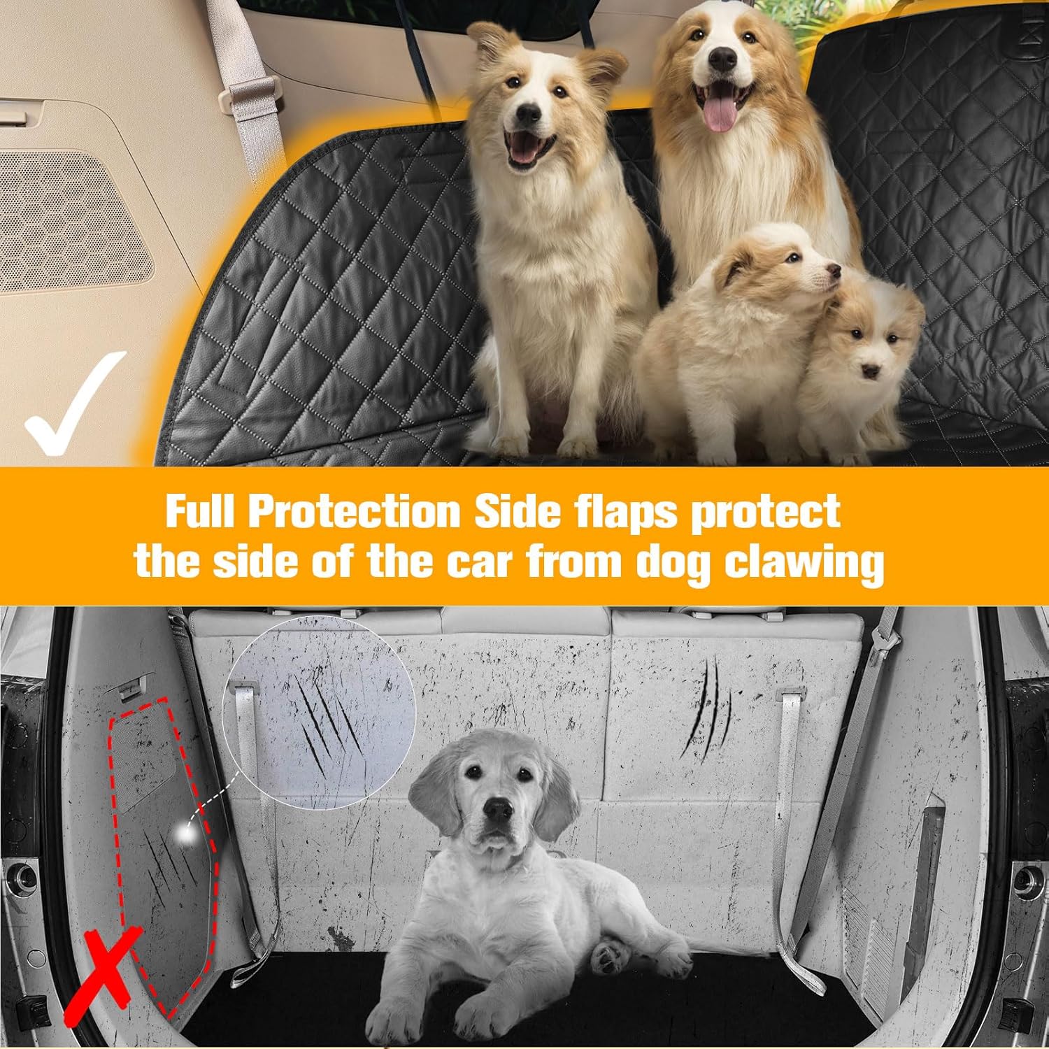 PETICON SUV Cargo Liner for Dogs, Trunk Cover with Bumper Flap Protector