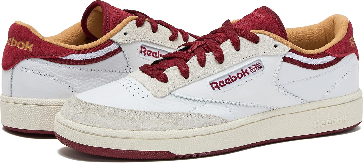 Reebok Club C 85 Mens Tennis Shoes, Casual Fashion White Sneakers for Men