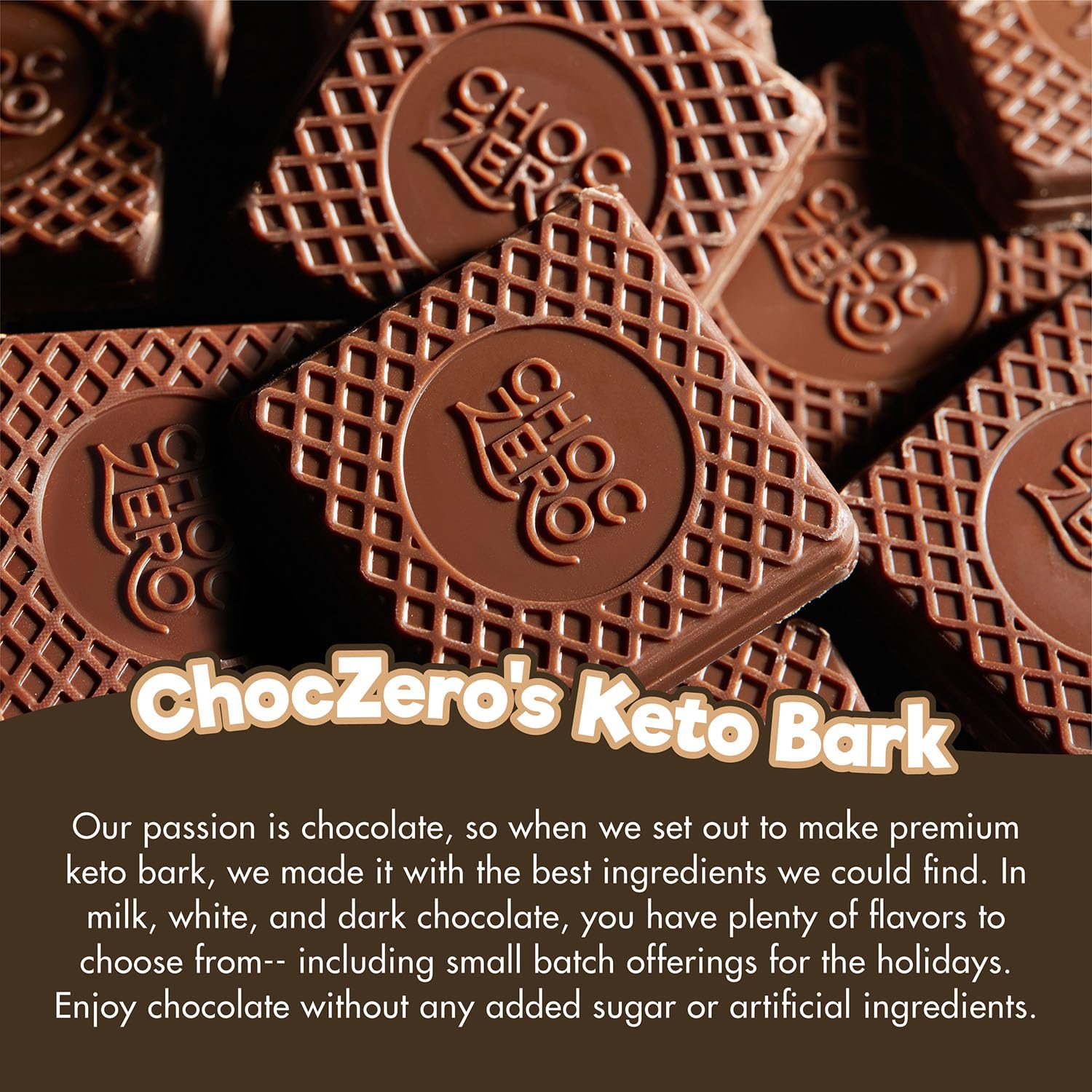 ChocZero Sugar Free Chocolate Candy with Hazelnuts, 4 Pack | No Sugar Alcohols, Keto, Low Carb, High Fiber, Gluten Free, 32 Total Candy Squares
