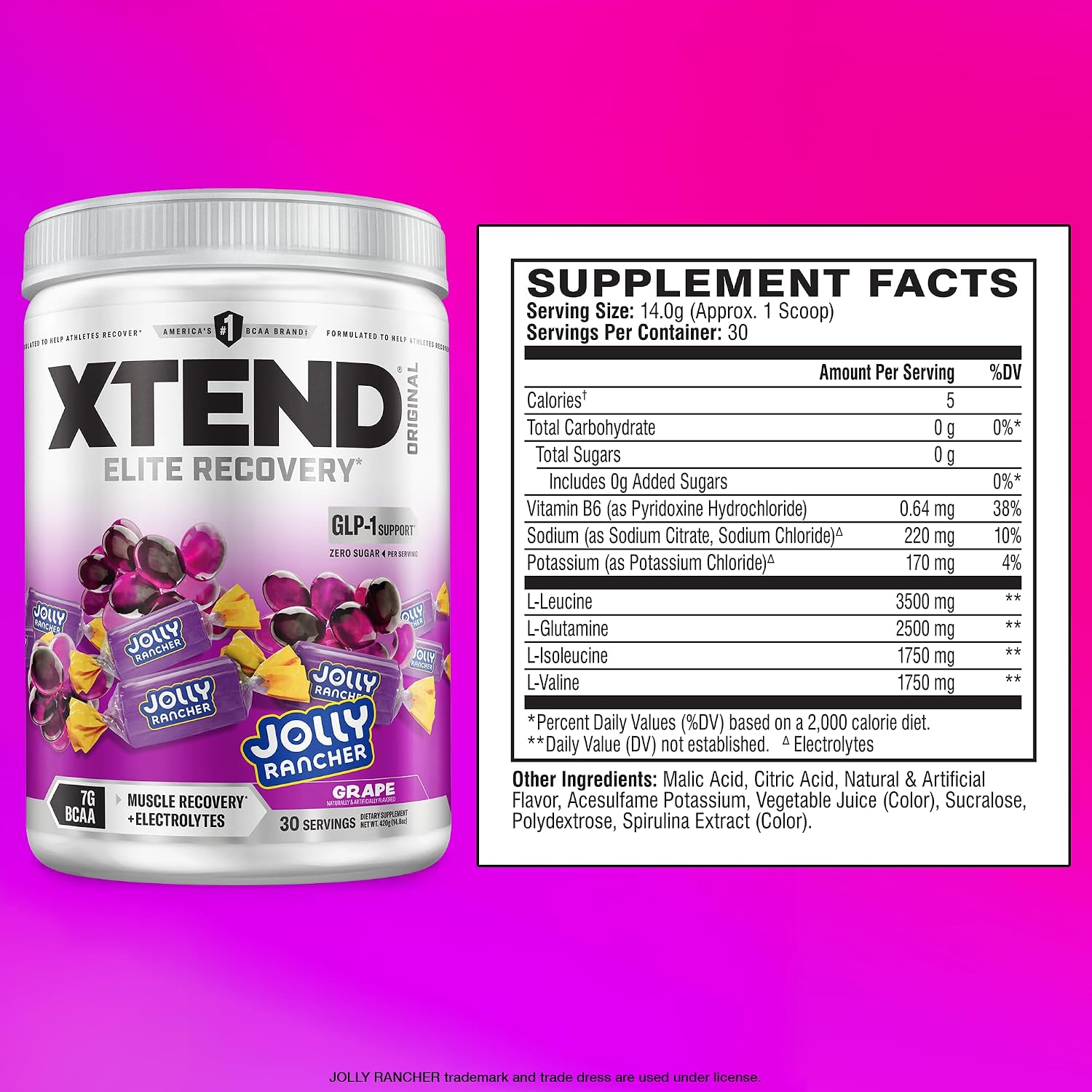 Xtend Original BCAA Powder, 7g BCAAs and 2.5g L-Glutamine for Muscle Recovery Hydration and Lean Muscle, Sugar Free Intra and Post Workout Drink with Electrolytes, Watermelon Explosion, 30 Servings