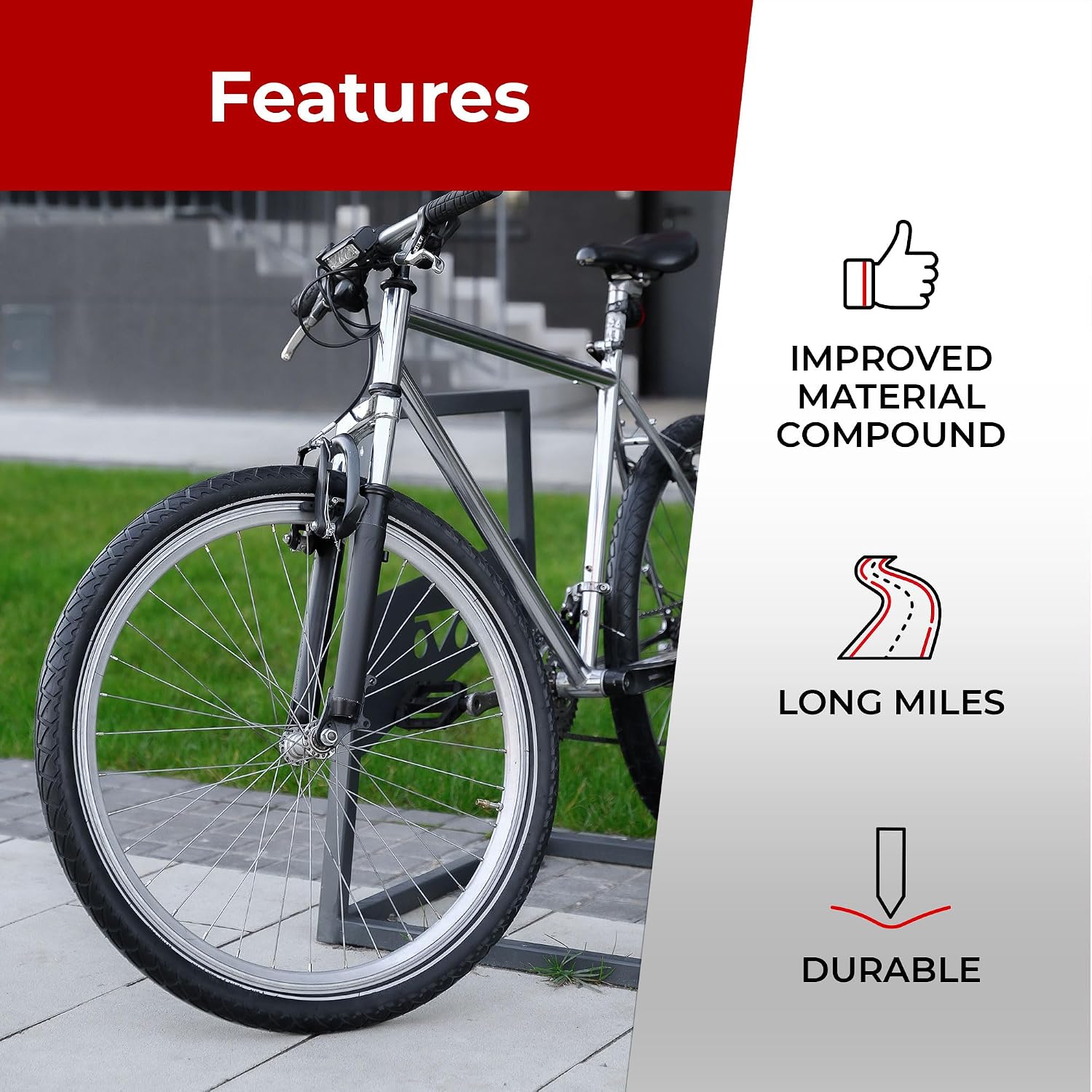 Set 26x2.125 City Bicycle Tire & Tubes Schrader/Presta - Foldable 54-559