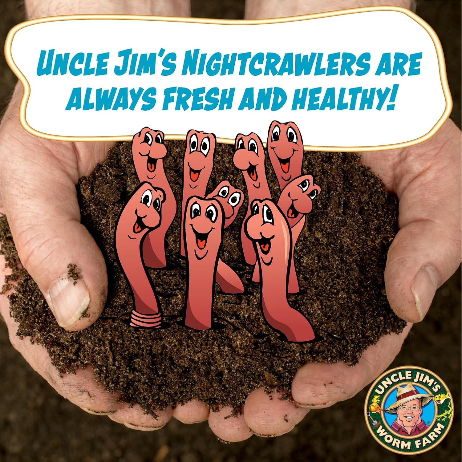 Uncle Jim's Worm Farm Super Red European Nightcrawlers for Composting and Garden Soil Aeration | Large Nightcrawlers Improve Soil Structure and