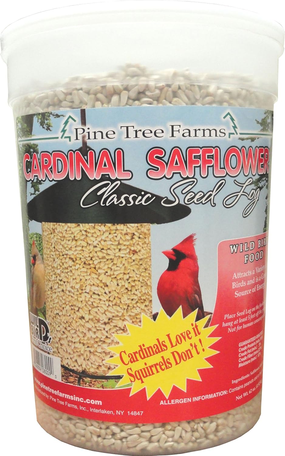Pine Tree Farms 399641, Cardinal Safflower Classic Seed Log 72 oz, 4.5 Pound (Pack of 1)
