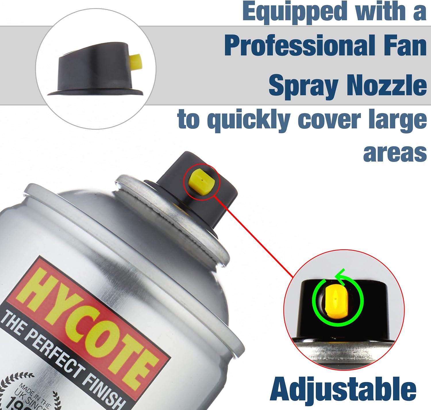 Hycote Black Spray Paint, Satin Black, 13.5 Oz - Fast Drying, UV & Weather Resistant, Acrylic Formula for Superior Protection – For Automotive & DIY Use, 400ml