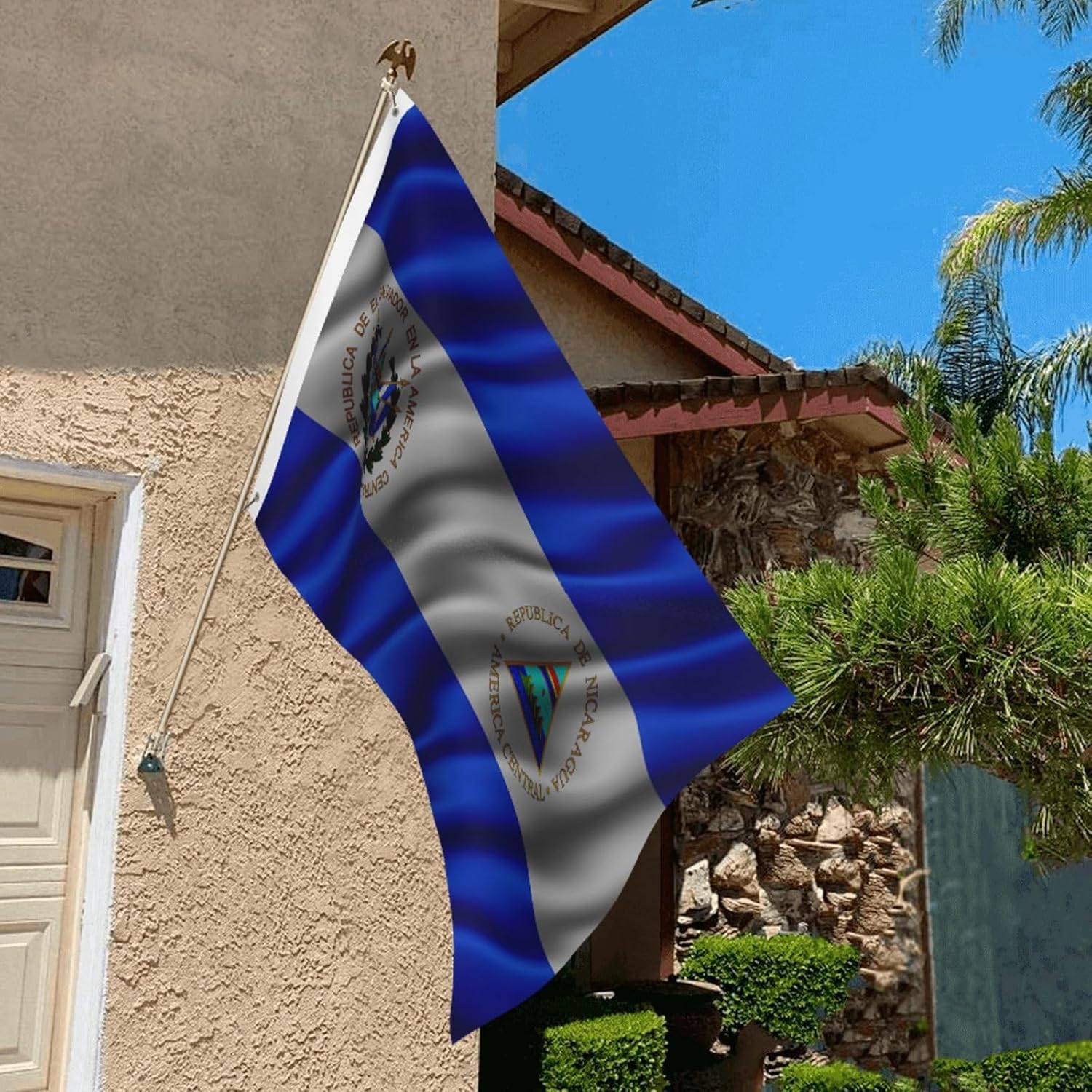 Nicaraguan Nicaragua And American Usa Flag 2x3 Ft Flags Double-Sided Printing Outdoor Indoor Decoration Country Flag 2x3 Foot Polyester Banner