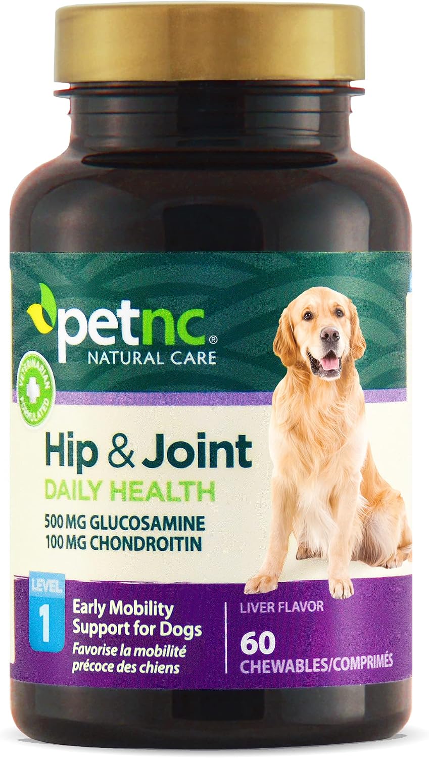 PetNC Natural Care Hip and Joint Soft Chews for Dogs, 90 Count - 27591 | Glucosamine Chondroitin MSM Dog Chews with Hyaluronic Acid, Liver Flavored Bone & Joint Support Supplement, For All Breeds