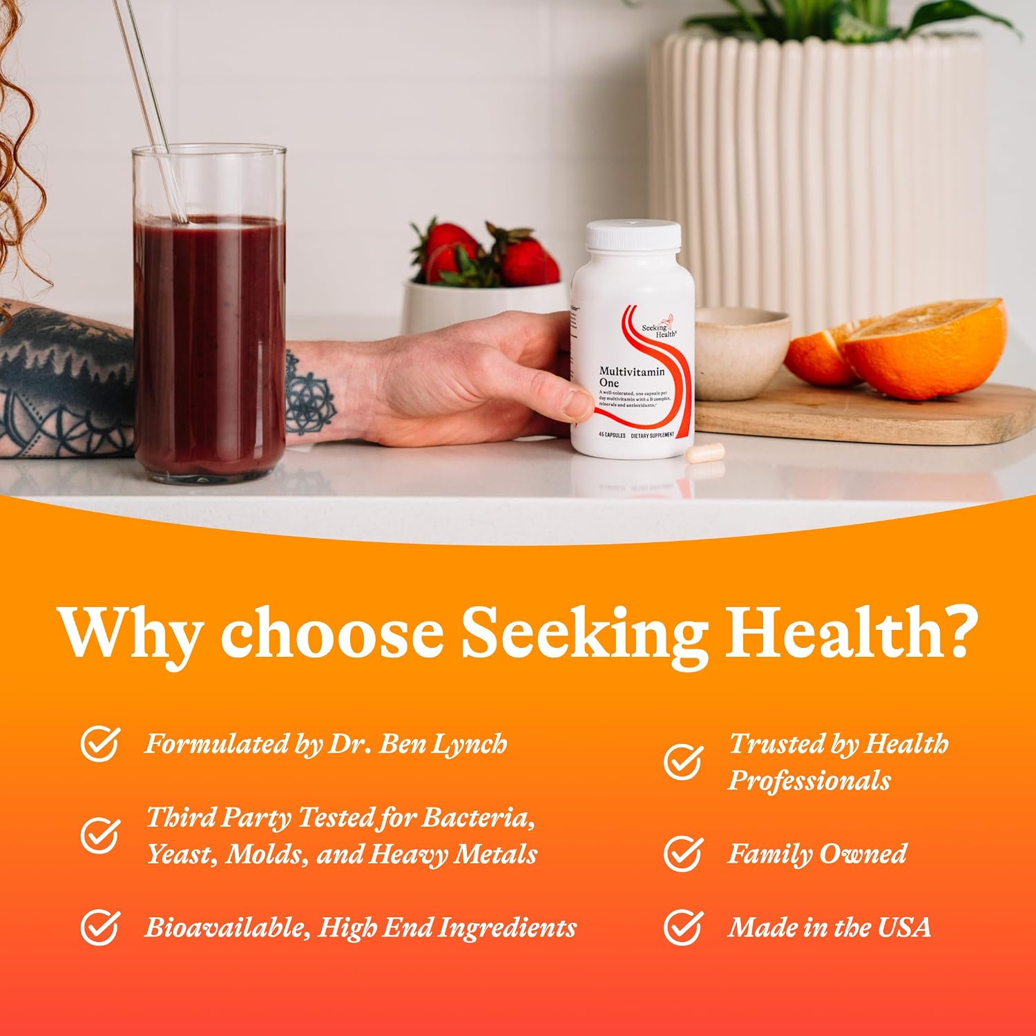 Seeking Health Multivitamin One - Supplement with Zinc, Vitamin B12