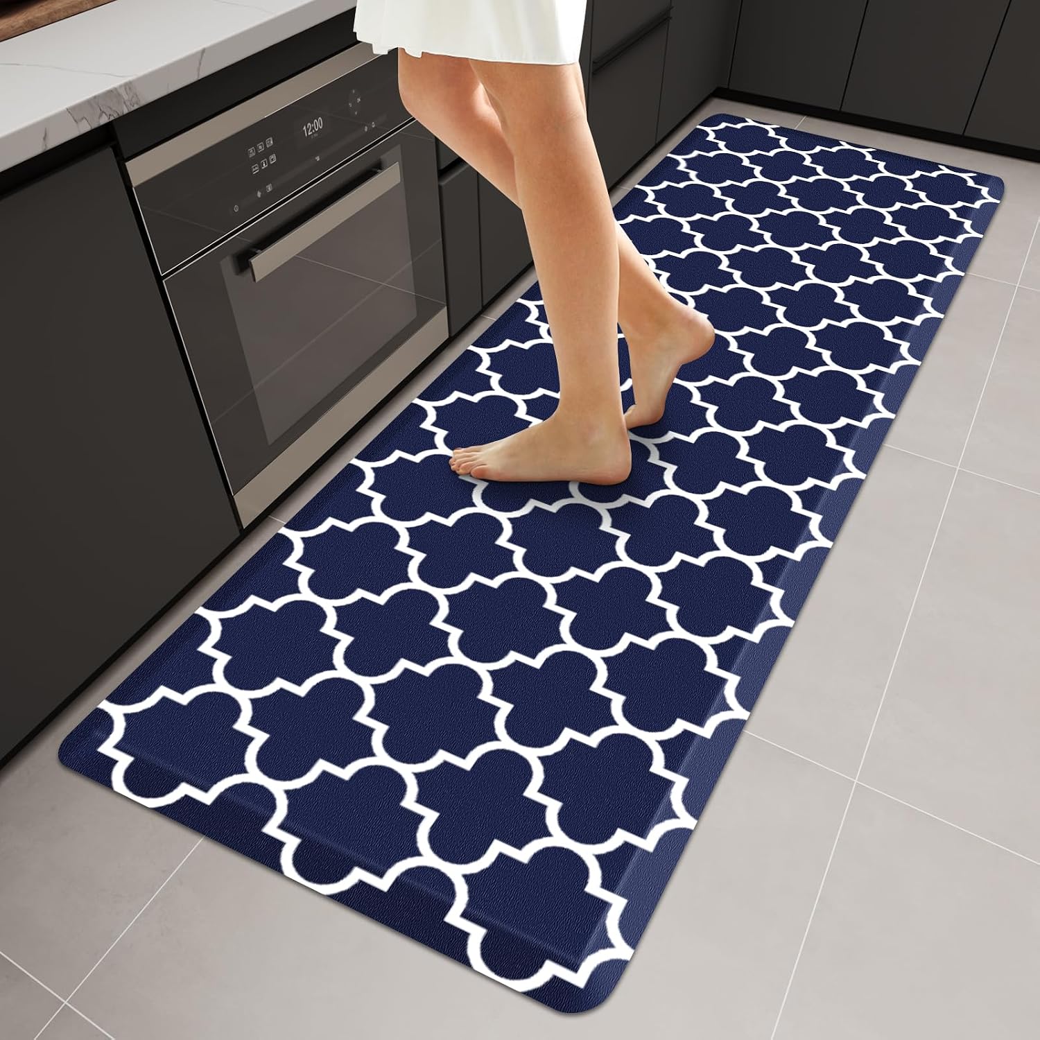 WISELIFE Kitchen Mats and Rugs Cushioned Anti-Fatigue, 17.3"x 60", Grey