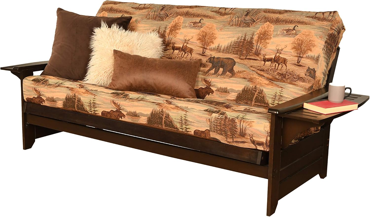 Kodiak Furniture Phoenix Futon in Black Finish, Full, Fairbanks Evergreen