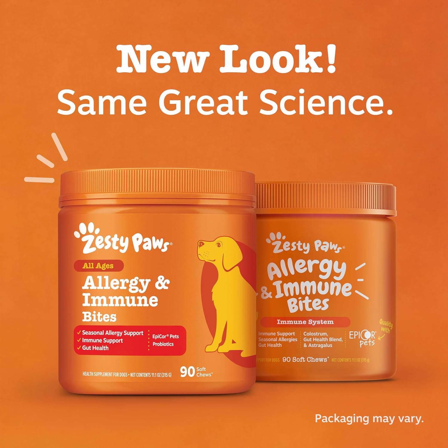 Zesty Paws Allergy Immune Bites - Dog Allergy Chews, Dog Probiotics for Itchy Skin and Ears, Lamb, 90ct