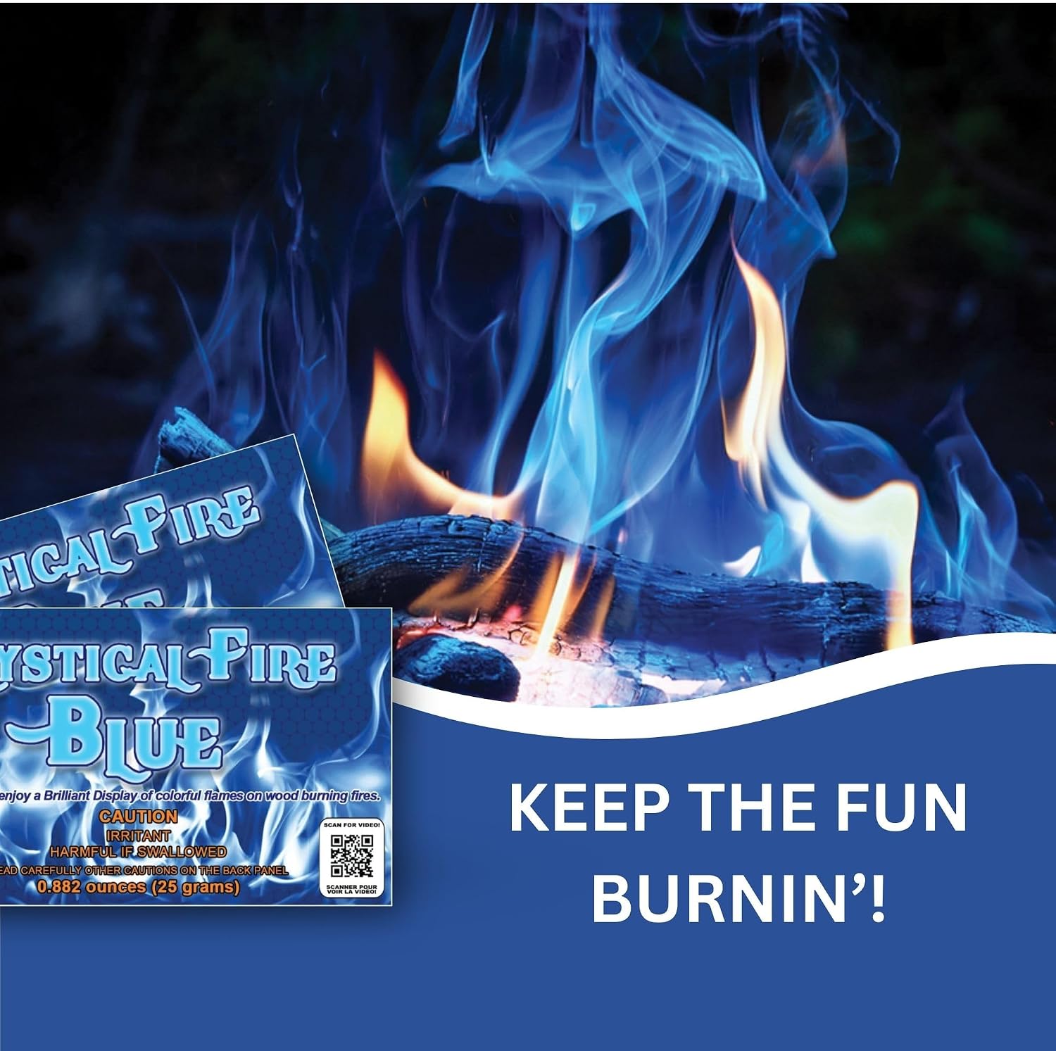 Mystical Fire Blue Fire Color Changing Packets Blue Fire Color Packets 25pk | 25-pack color changing fire packets creates vibrant blue flames in